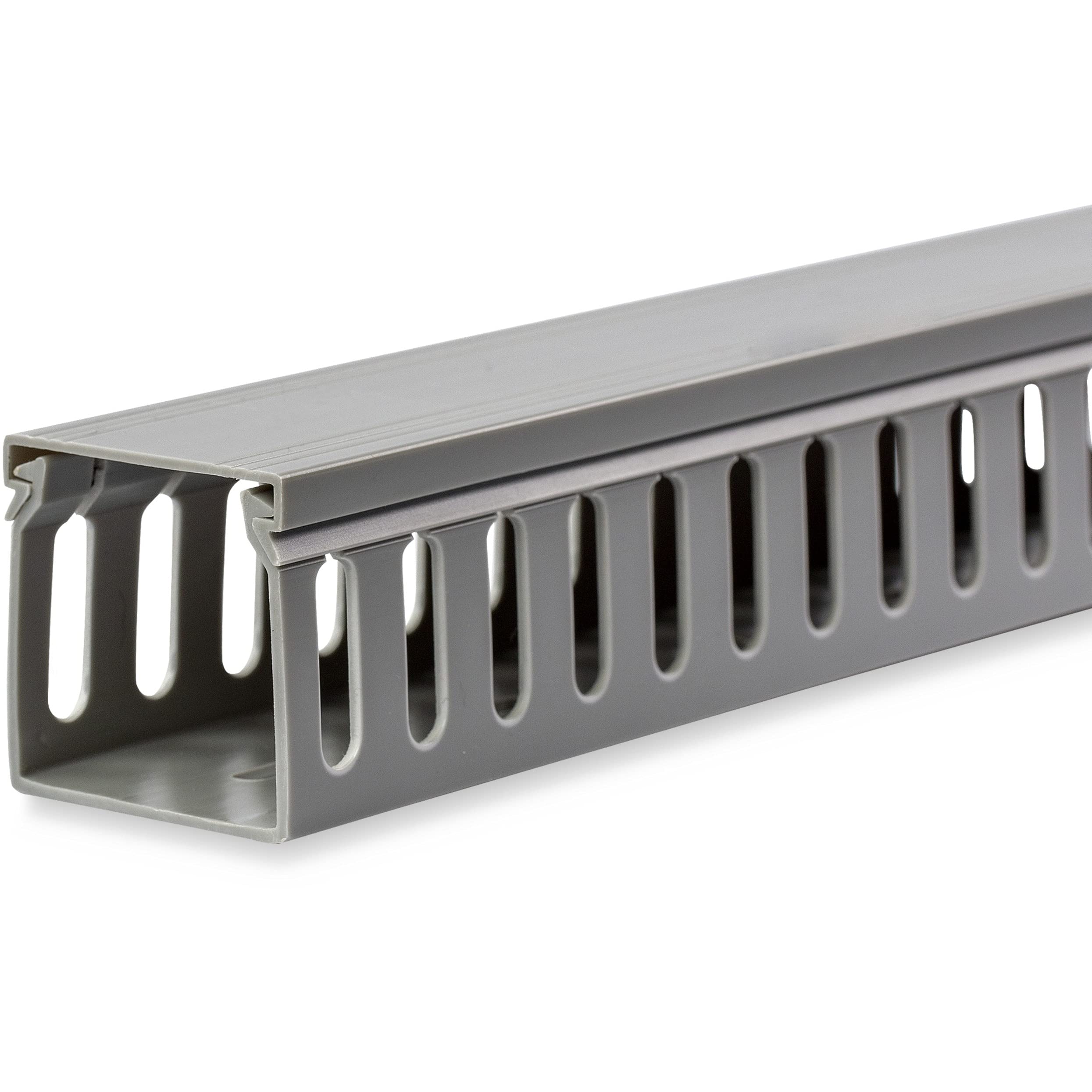 StarTech.com 2x2in Open Slot Wiring Cable Raceway Duct with Cover, Server Rack Cable Management, Cable Cover Duct, Cord Hider / Organizer, PVC Cable Manager, TAA Compliant (AD2X2)