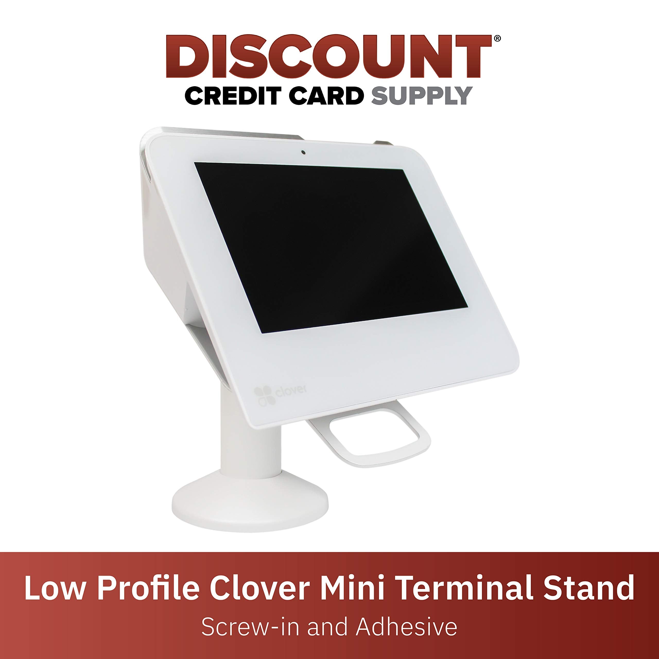 Discount Credit Card Supply DCCStands Swivel and Tilt Clover Mini/Clover Mini 3 Terminal Stand   Low Profile, White