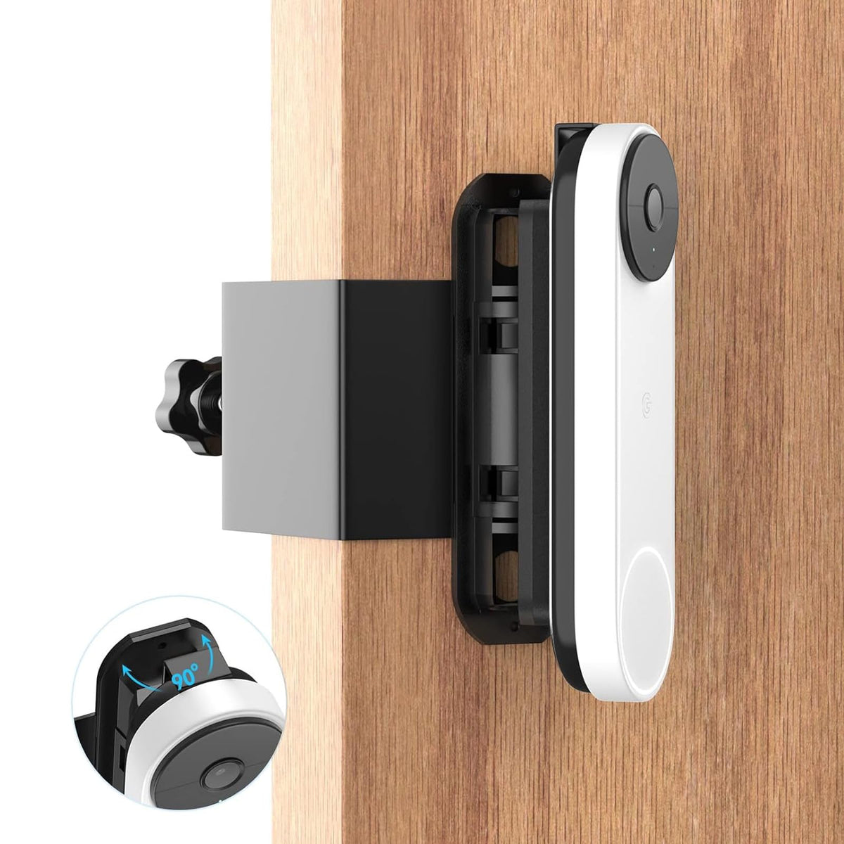 Anti Theft Adjustable Mount For Google Nest Doorbell (Battery), No Drill Mount For Google Doorbell Camera, Adjustable (45 Left A