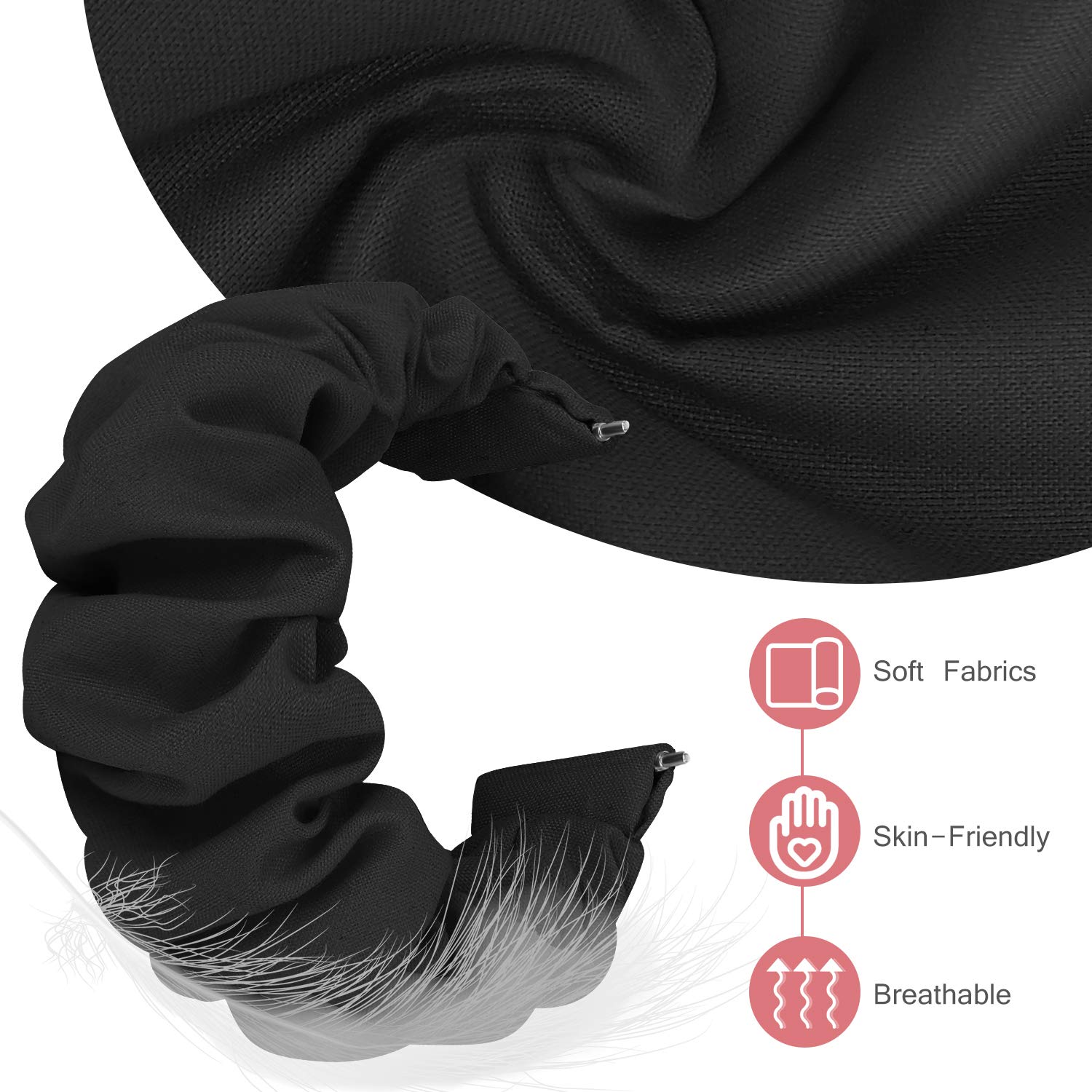 20Mm 22Mm Scrunchies Watch Bands, Elastic Replacement Bands For Samsung Galaxy Watch 4 5 Pro 6 7 Classic Galaxy Active 1 2 40Mm