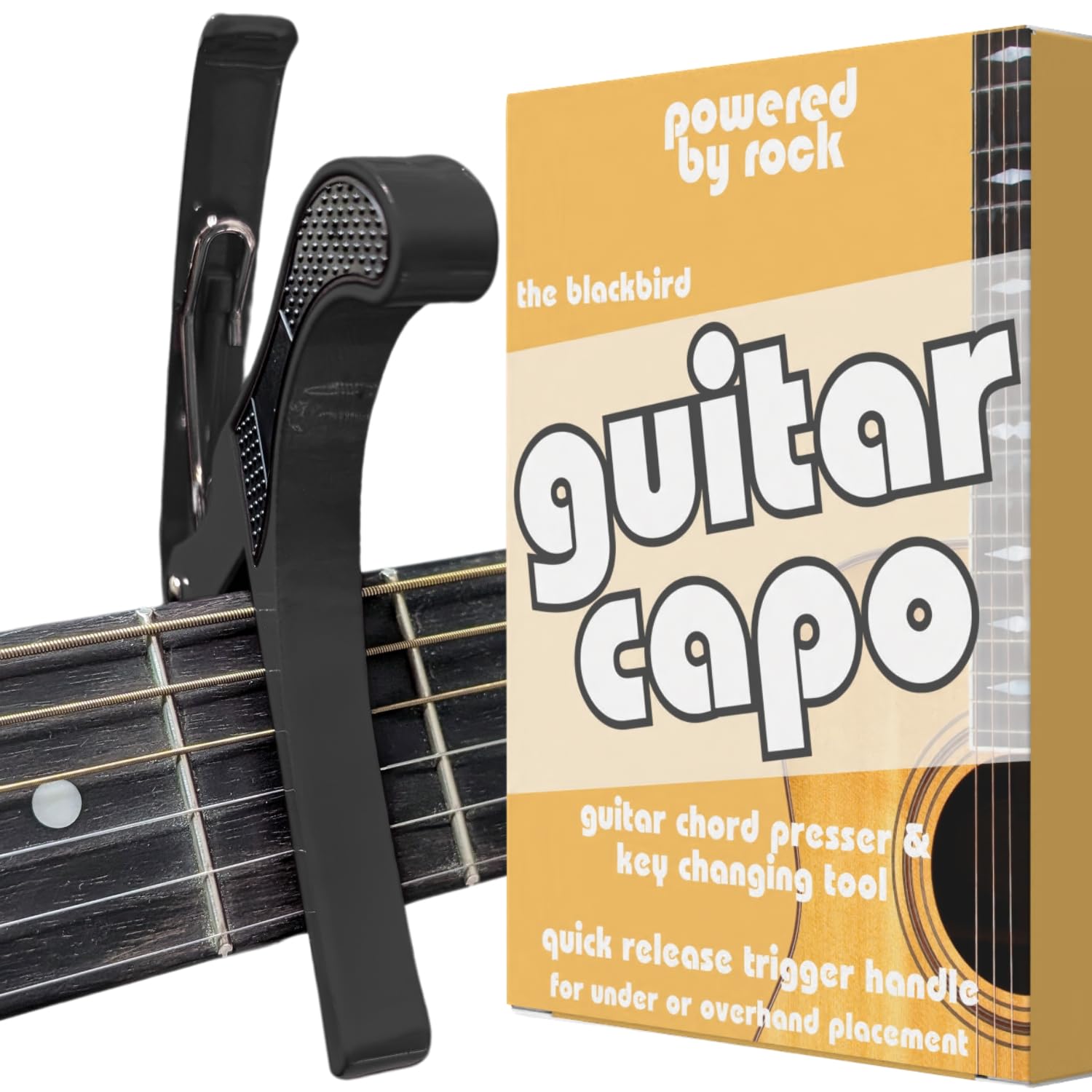 Guitar Capo for Acoustic & Electric Guitars - Guitar Tool to Instantly Change Key - Chord Presser - Quick Release, Spring Action