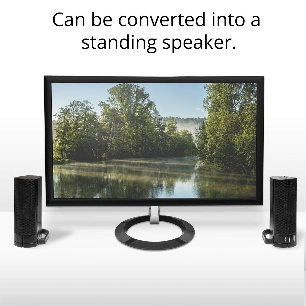 Pc Usb Powered Monitor Speaker Sound Bar 3.5Mm Audio Wired Soundbar Speaker Converts To Vertical Desktop Speaker Cl-Spk20037