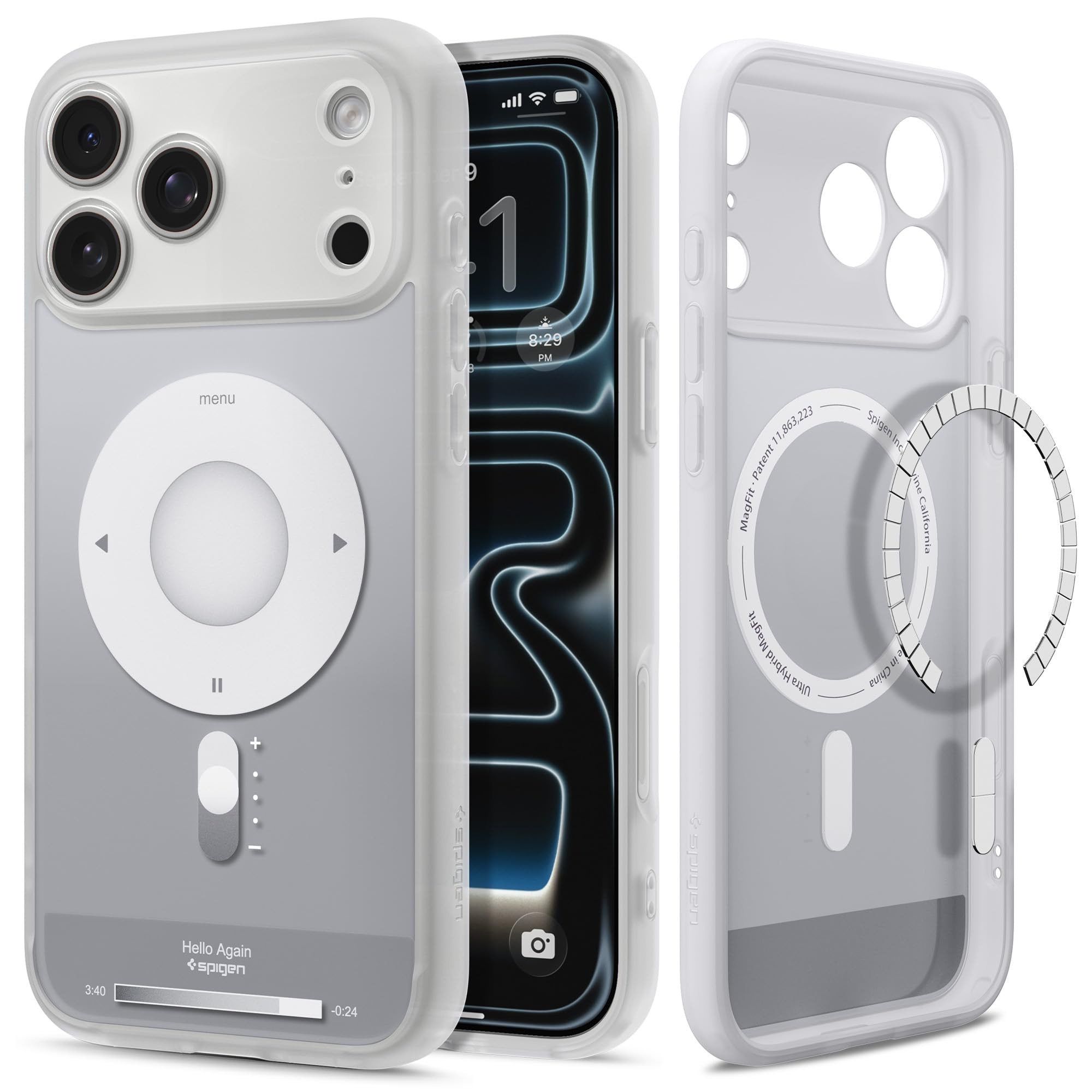 Spigen Ultra Hybrid MagFit Direct Digital Printing Case for iPhone 17 Pro [Custom Design][Compatible with Magsafe] - Classic Sil
