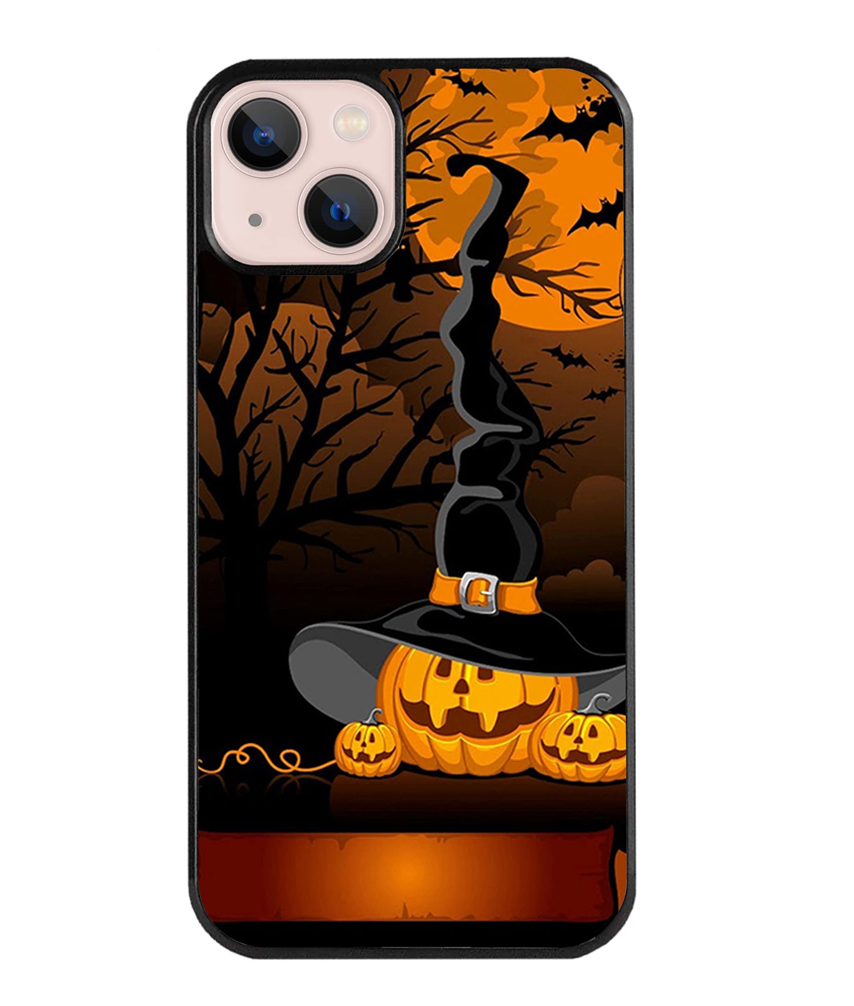 Vuttoo For Iphone 13 Mini Case   Halloween Pumpkins Witch Hat Pattern Phone Case   Tpu Shock Absorption Protection Phone Cover C
