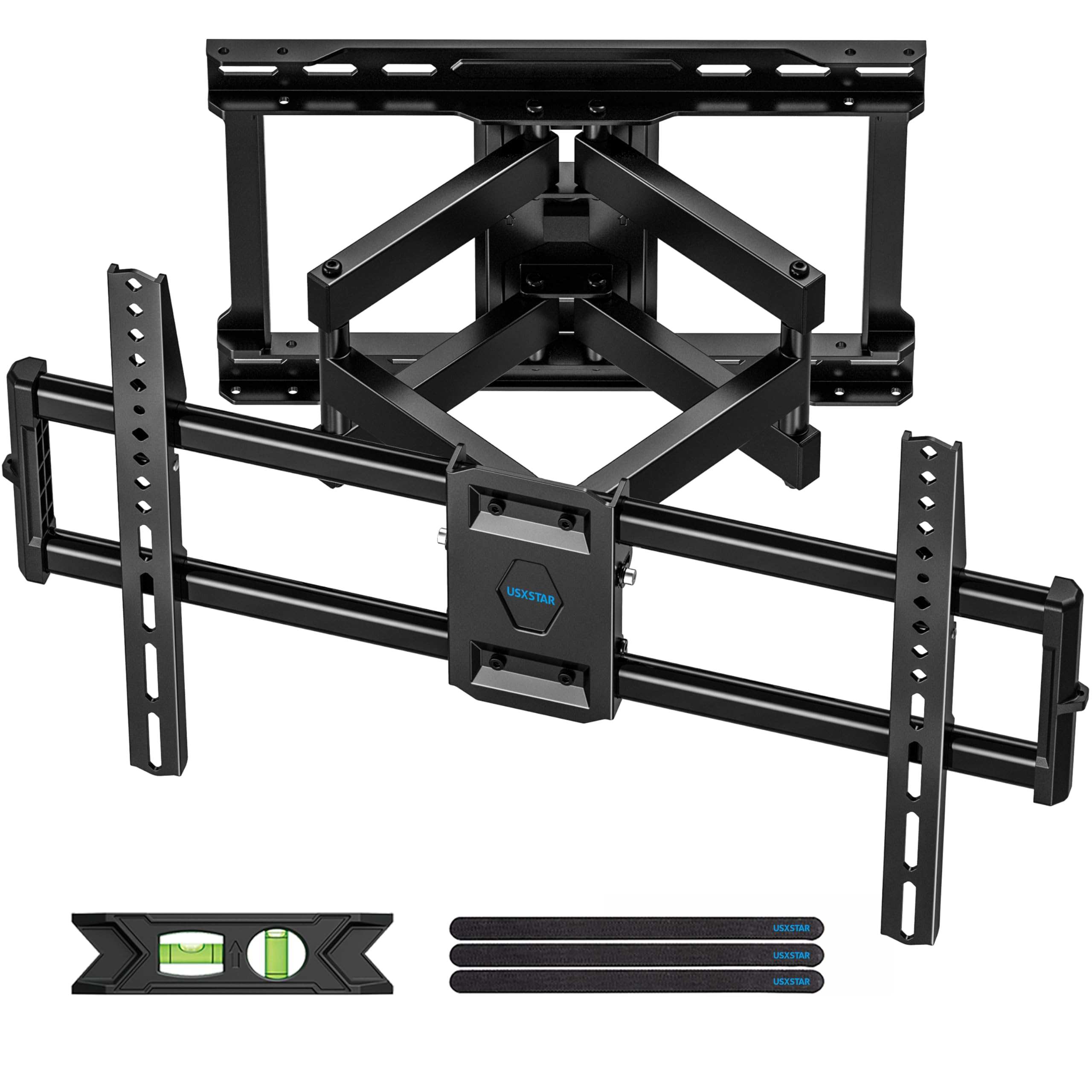 Usx Star Full Motion Tv Wall Mount Bracket For 37 86 Inch Tv Mounts Up To 132Lbs, Fit 16'' Wood Stud, Max Vesa 600X400Mm, Swivel