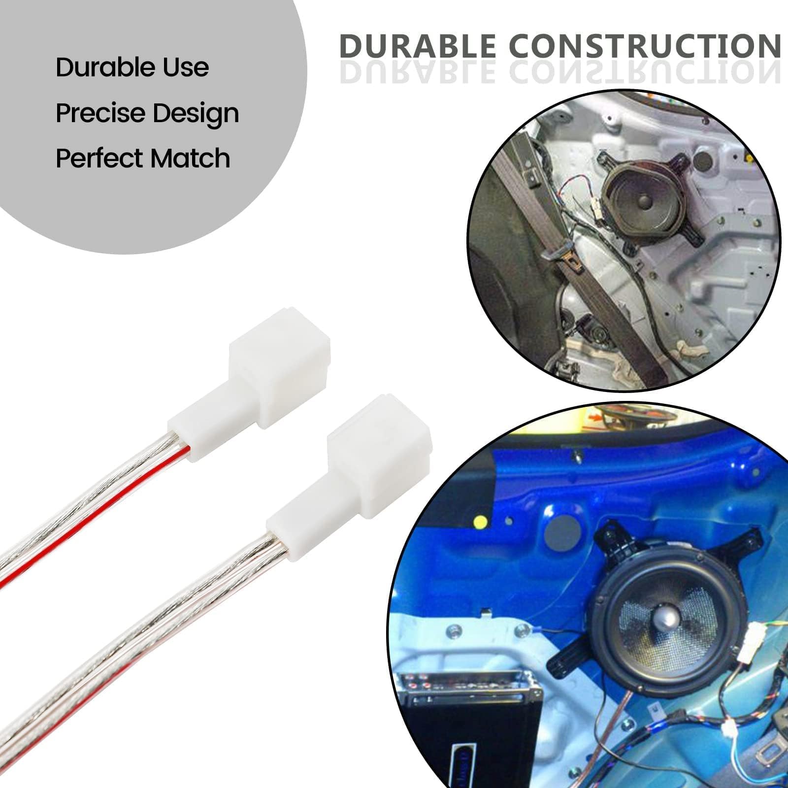 Nulth Front Door Speaker Wiring Harness Adapter Replacement For Hyundai Accent/Azera/Tucson 2005 2021 Dashtweeter Speaker Connec