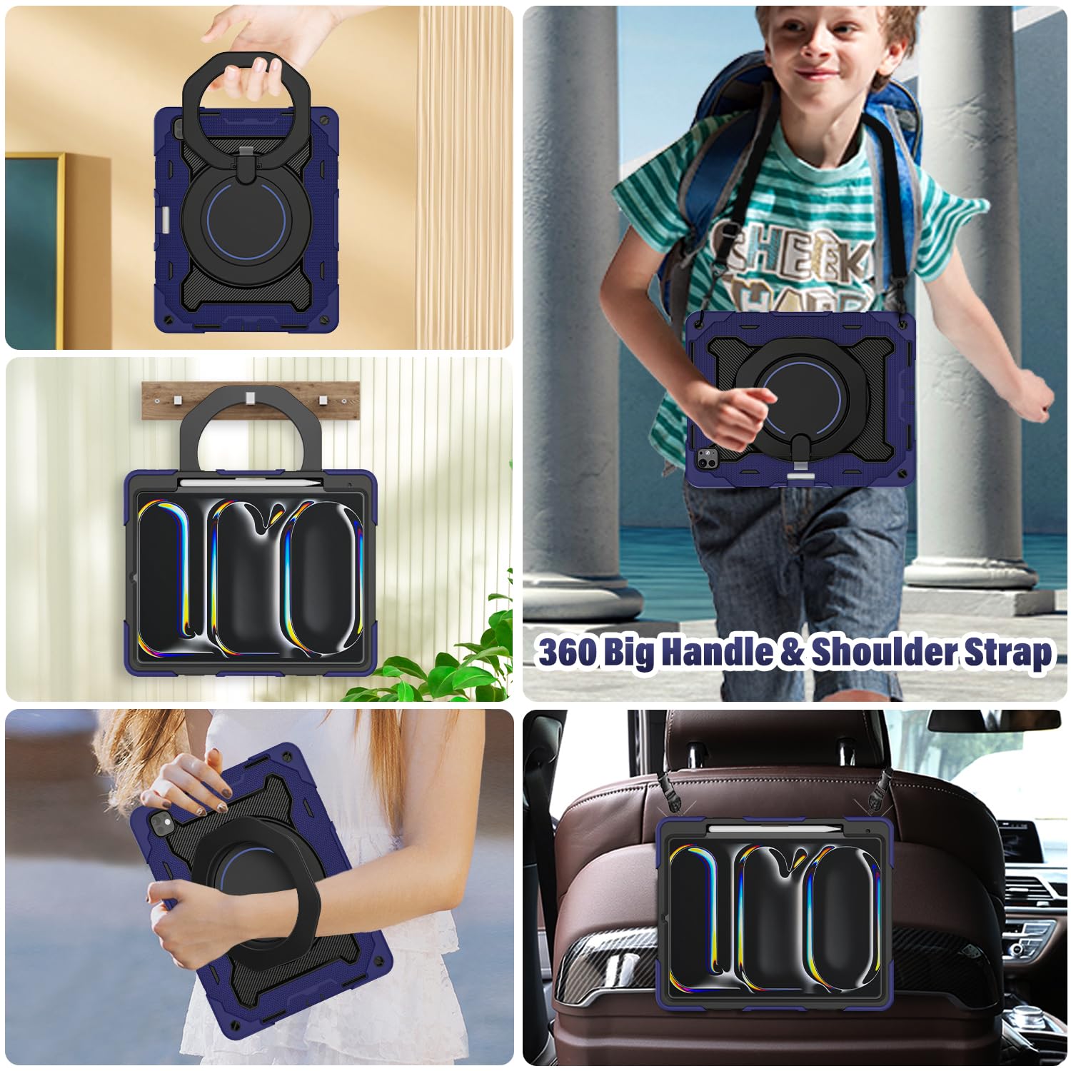 Roiskin For Ipad Pro 13 Inch Case 2024 M4 7Th Generation With Hd Screen Protector & Shoulder Strap & Pen Holder [15Ft Drop Prote