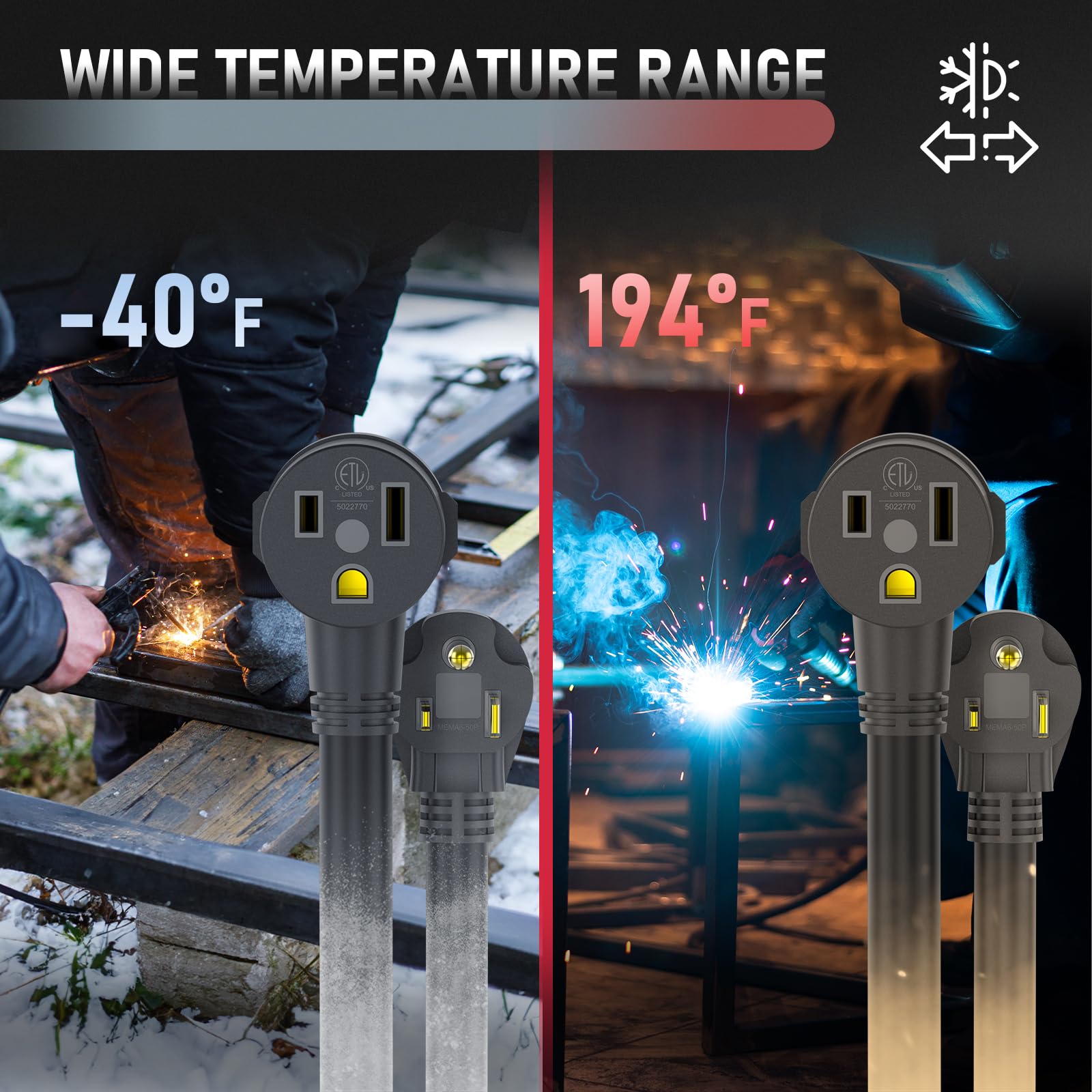 Yeswelder 20Ft 250 Volt Welder Extension Cord 8 Awg Power Extension For Welding Machines