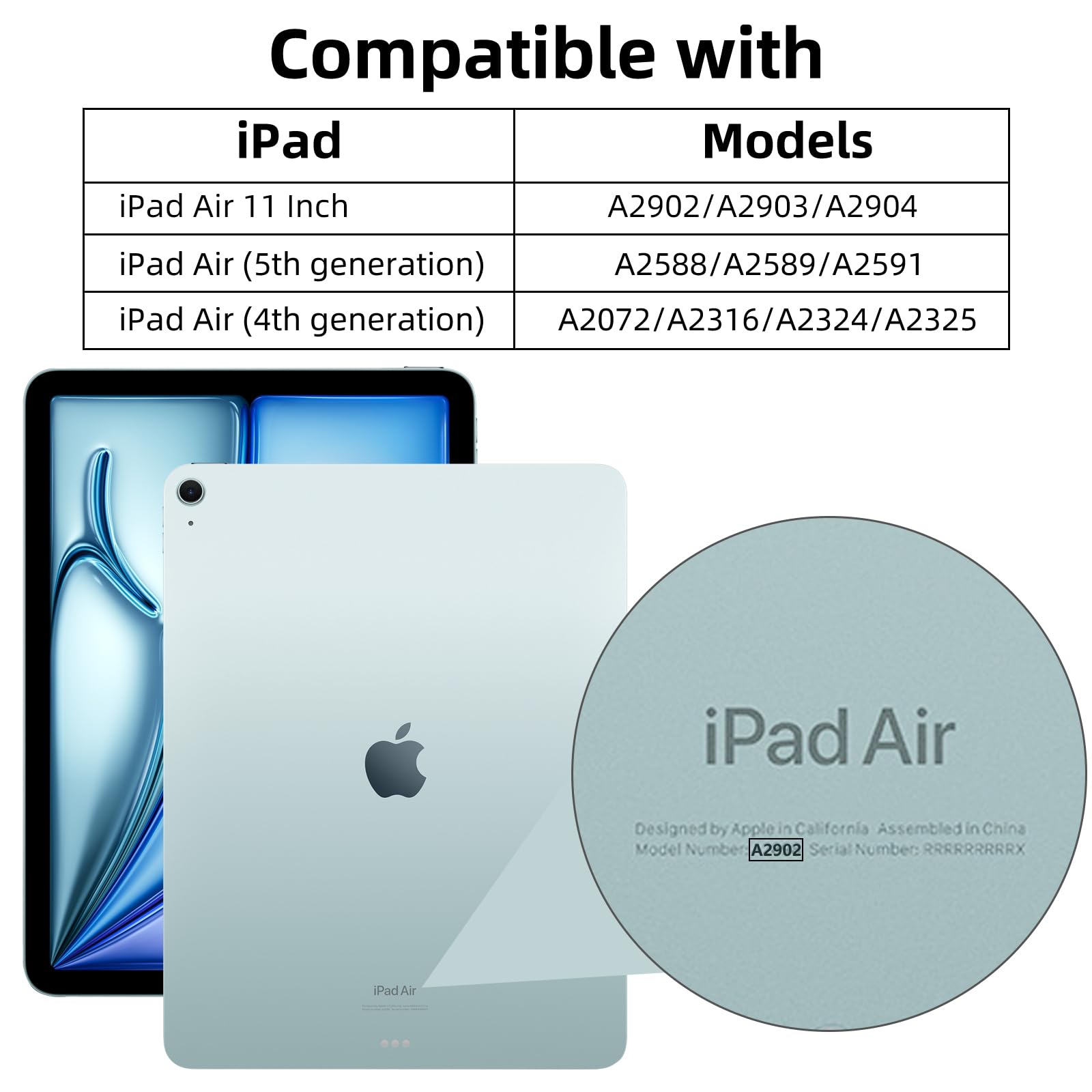 Wenlaty Compatible With Ipad Air 11 Inch Case (M2) 2024 Release, For Ipad Air 6Th/5Th/4Th Generation Case (2024/2022/2020) 11/10