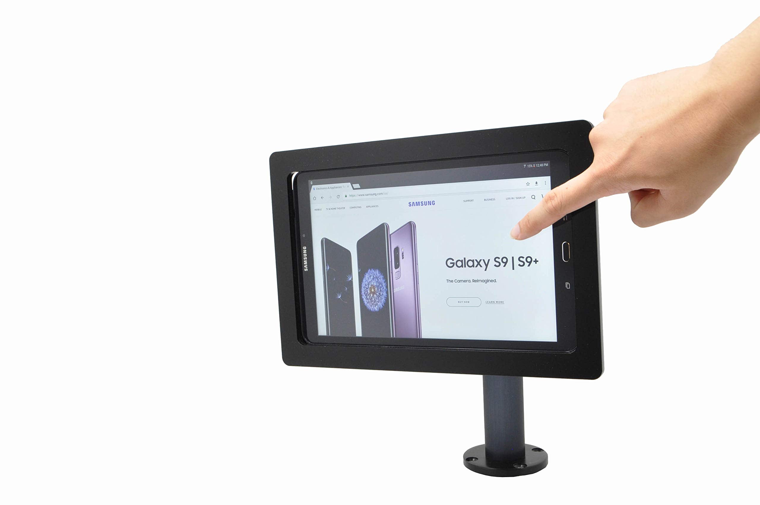 Tabcare Security Anti Theft Acrylic Vesa Enclosure For Samsung Galaxy Tab A 10.1 2016 With Wall Mount Kit (Black, Tab A 10.1 Sm T580)