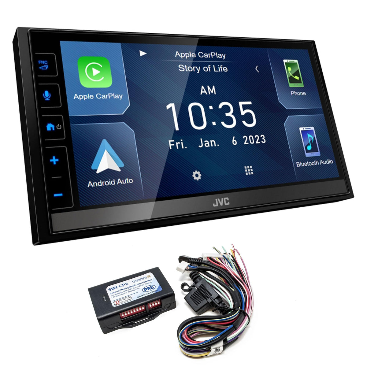Jvc Kw-M785Bw 6.8'' Short Chassis Multimedia Receiver, Compatible With Apple Carplay & Android Auto, Idatalink Maestro Ready, Bl