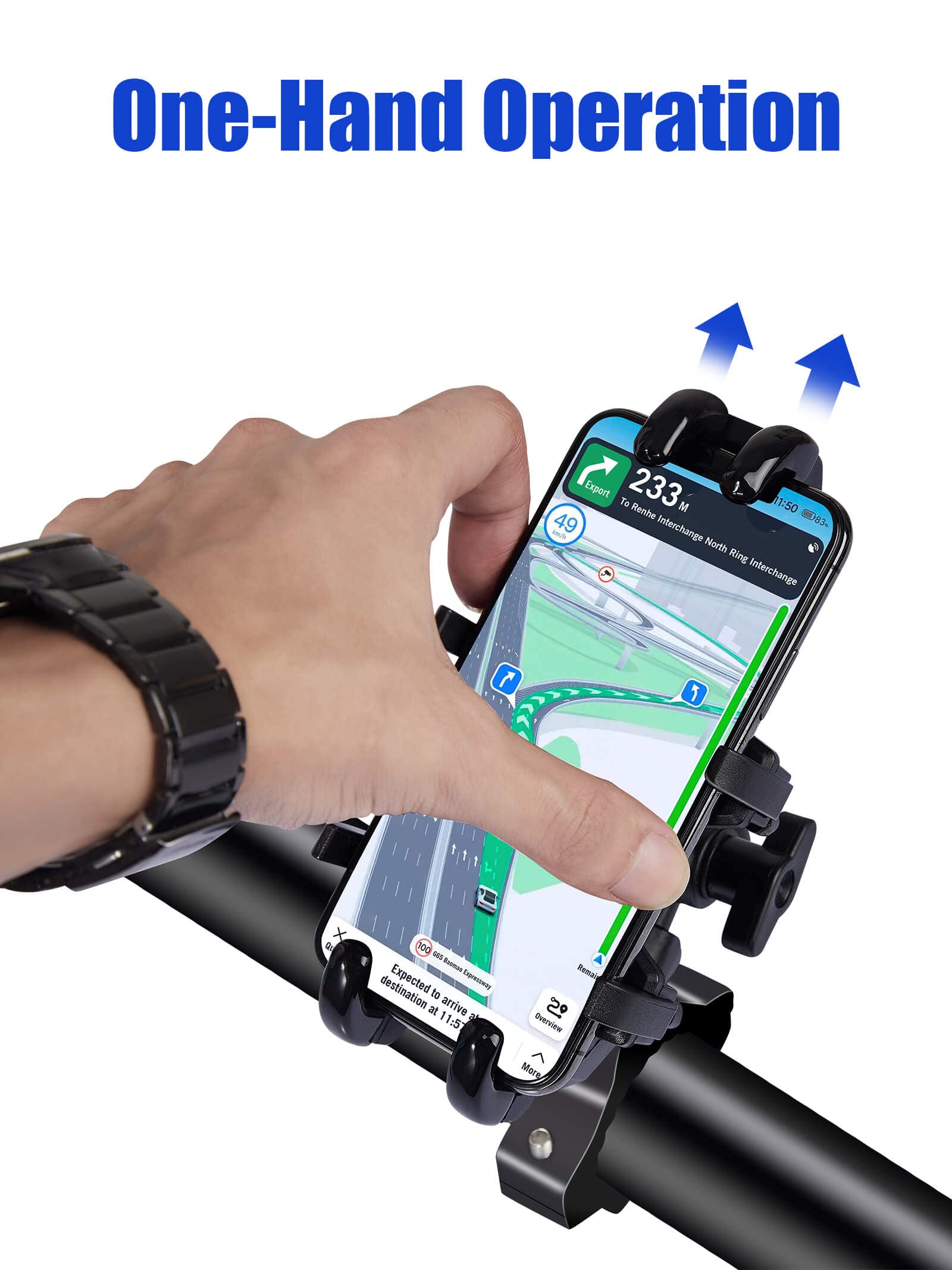 Zidiyoruo Utv Phone Holder, Aluminum Alloy Heavy Duty Cell Phone Mount For Utv/Sxs,360 Adjustable Mounting Bracket Fits 1.75