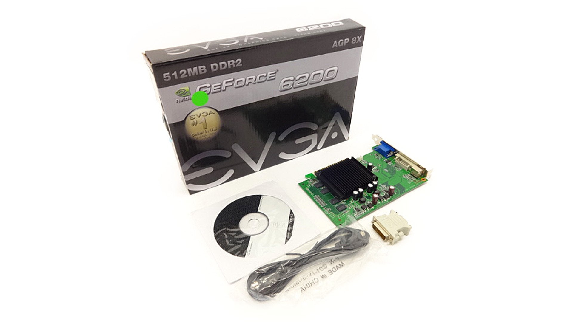 Evga Geforce 6200 512 Mb Ddr2 Agp 8X Vga/Dvi I/S Video Graphics Card, 512 A8 N403 Lr