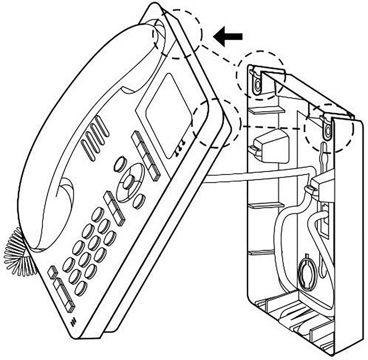 Gsdt Wall Mount Kit For Avaya 9500 And 9600 Series   9504 9508 9608 9611 9620 Digital/Ip Mountable Phones, Mounting Only, Black