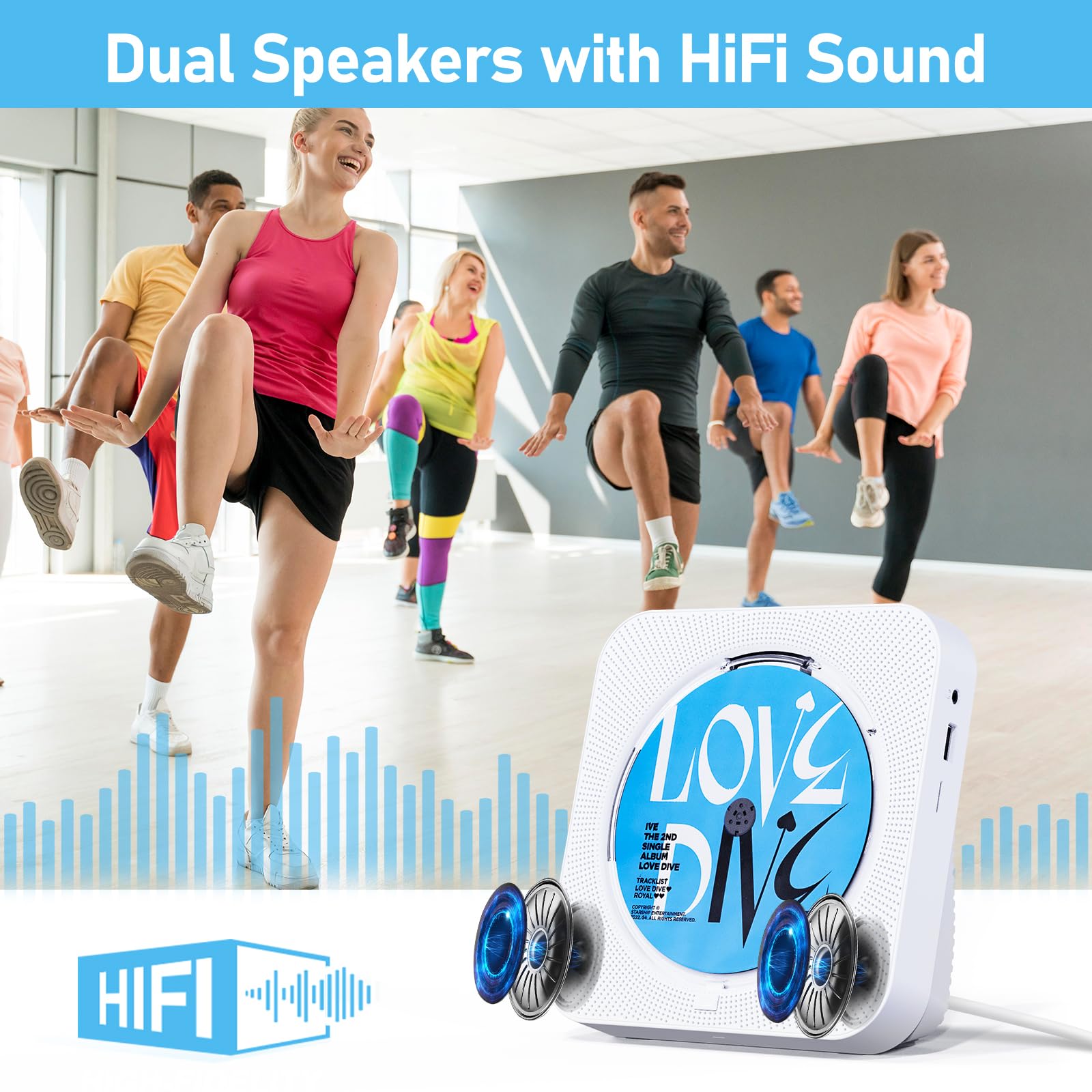 Micocious Cd Player With Speakers Bluetooth Desktop Cd Players For Home Kpop Music Cd Player With Led Screen Fm Radio Remote Con