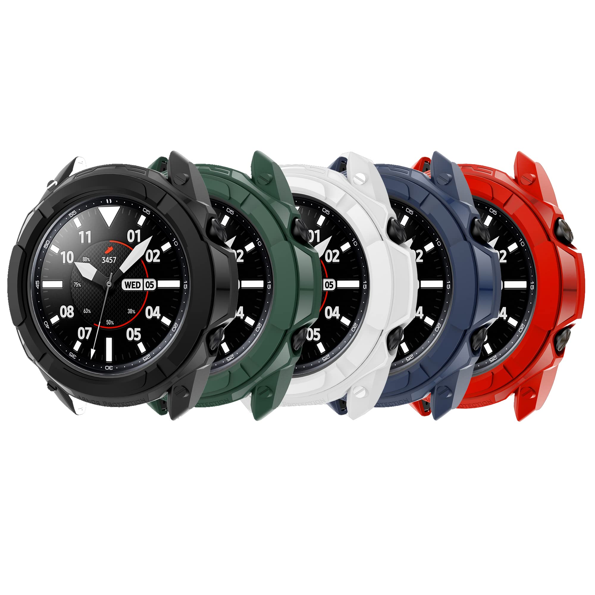 Fitturn Compatible With Samsung Galaxy Watch 3 41Mm 45Mm Case Tpu Full Edge Protection Case + Bezel Ring(Rotatable) Protection P