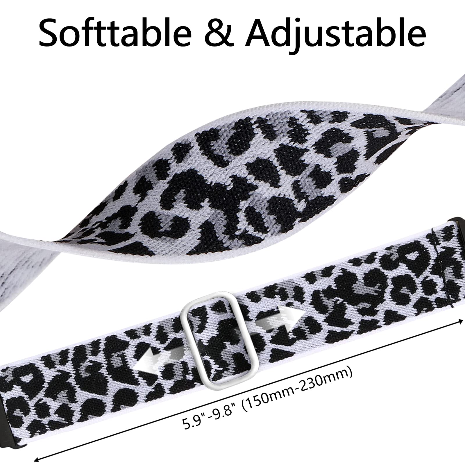 Chinber 5 Pack Bands For Fitbit Versa 2 Bands/Fitbit Versa 2 Bands/Soft Adjustable Sport Band For Fitbit Smart Watch, Red/Leopar