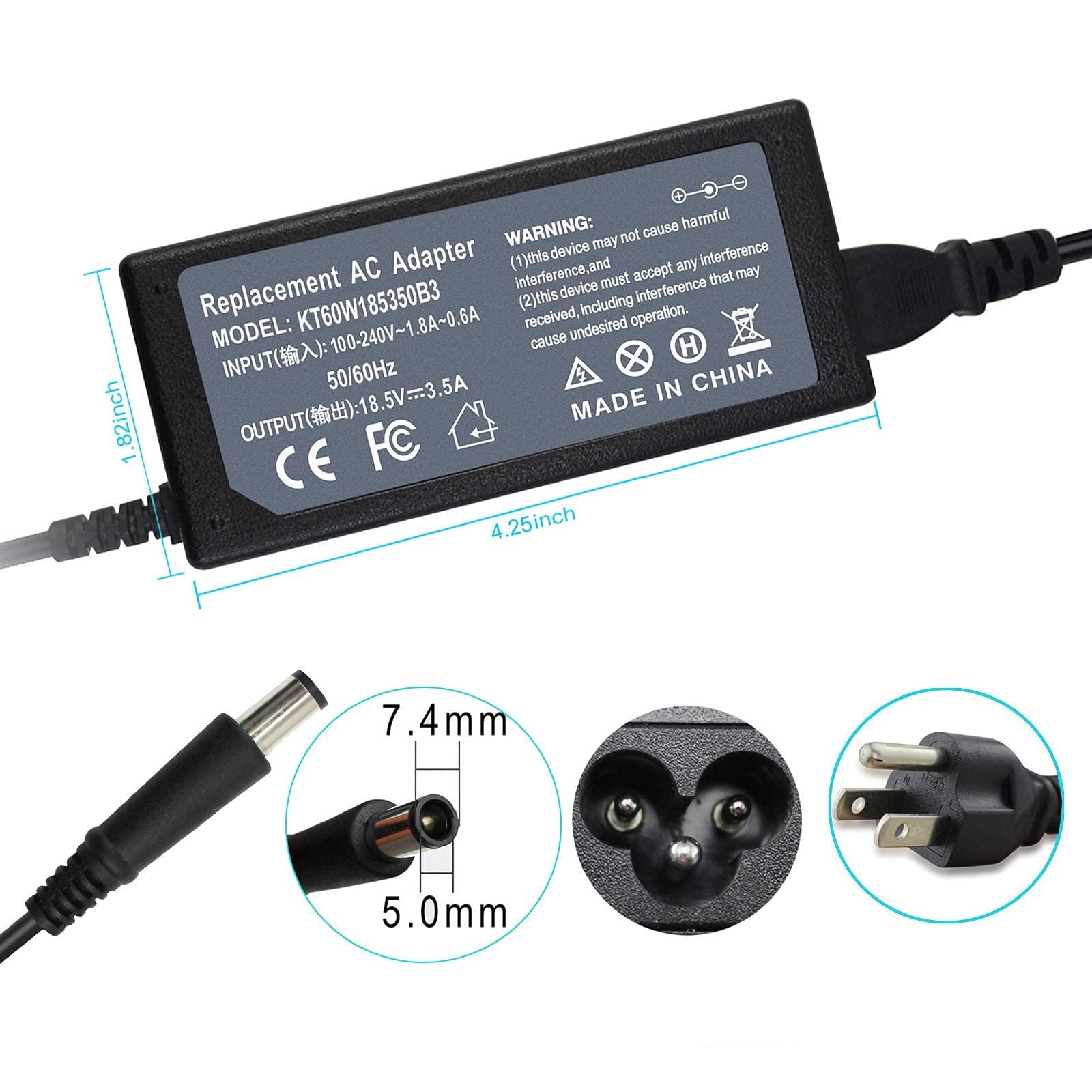 19.5V 3.33A Ac Dc Adapter Power Cord Charger For Hp Ultraslim Docking Station 2013 Us D9Y32Ut#Aba D9Y32Aa D9Y32Ut D9Y19Av D9Y19Av#Aba Hstnn Ix10 Pavilion Slimline 260 A 400 500 Series 400 314 260 A020