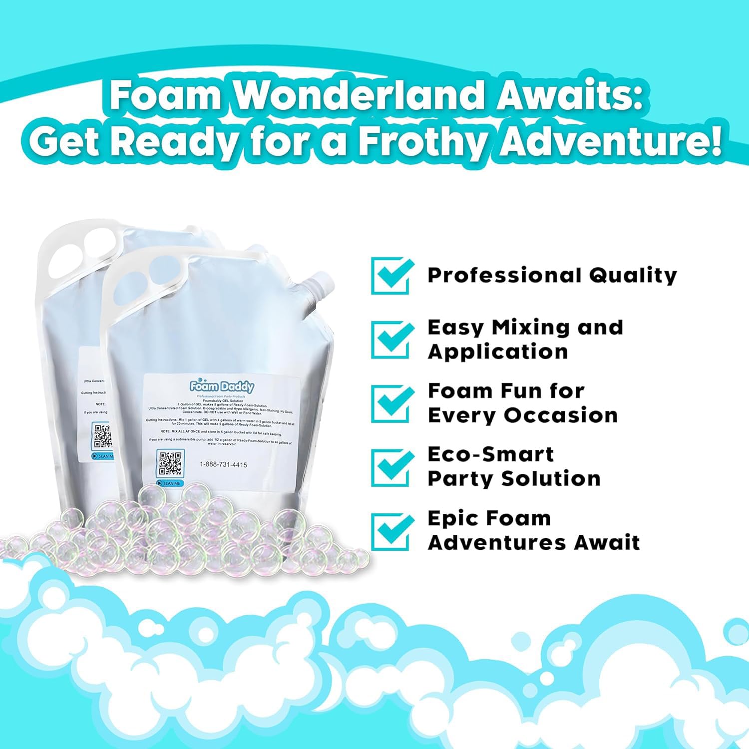 Foamdaddy Foam Machine Solution: Ultimate Party Refill For Foam Parties-Makes 800 Gallons Of Foam,Outshines Powder, Ideal For Fo