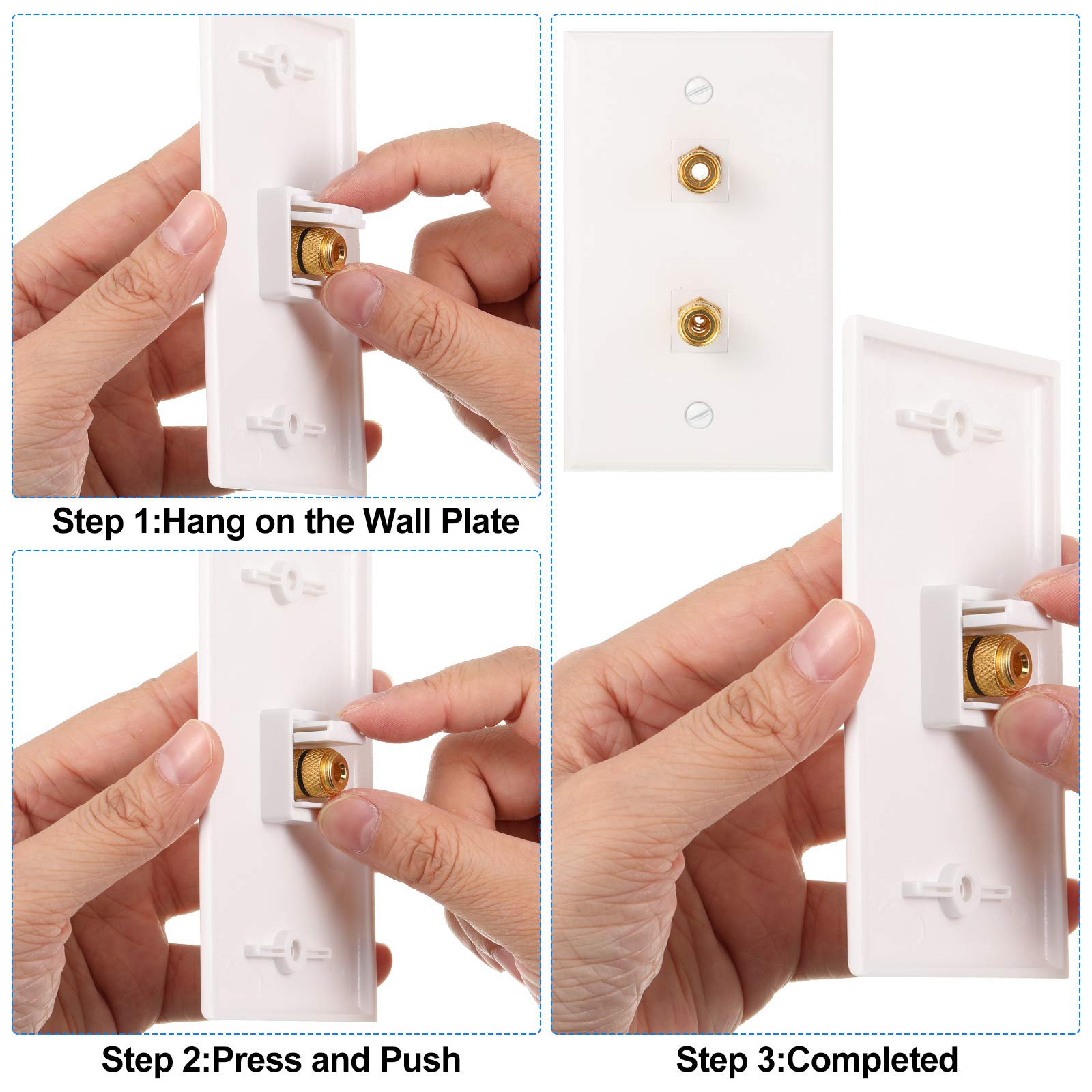 Banana Jack Binding Post Keystone Jack Insert, Black And Red Rings Audio Speaker Keystone Connector Screw Type Inline Coupler Fo
