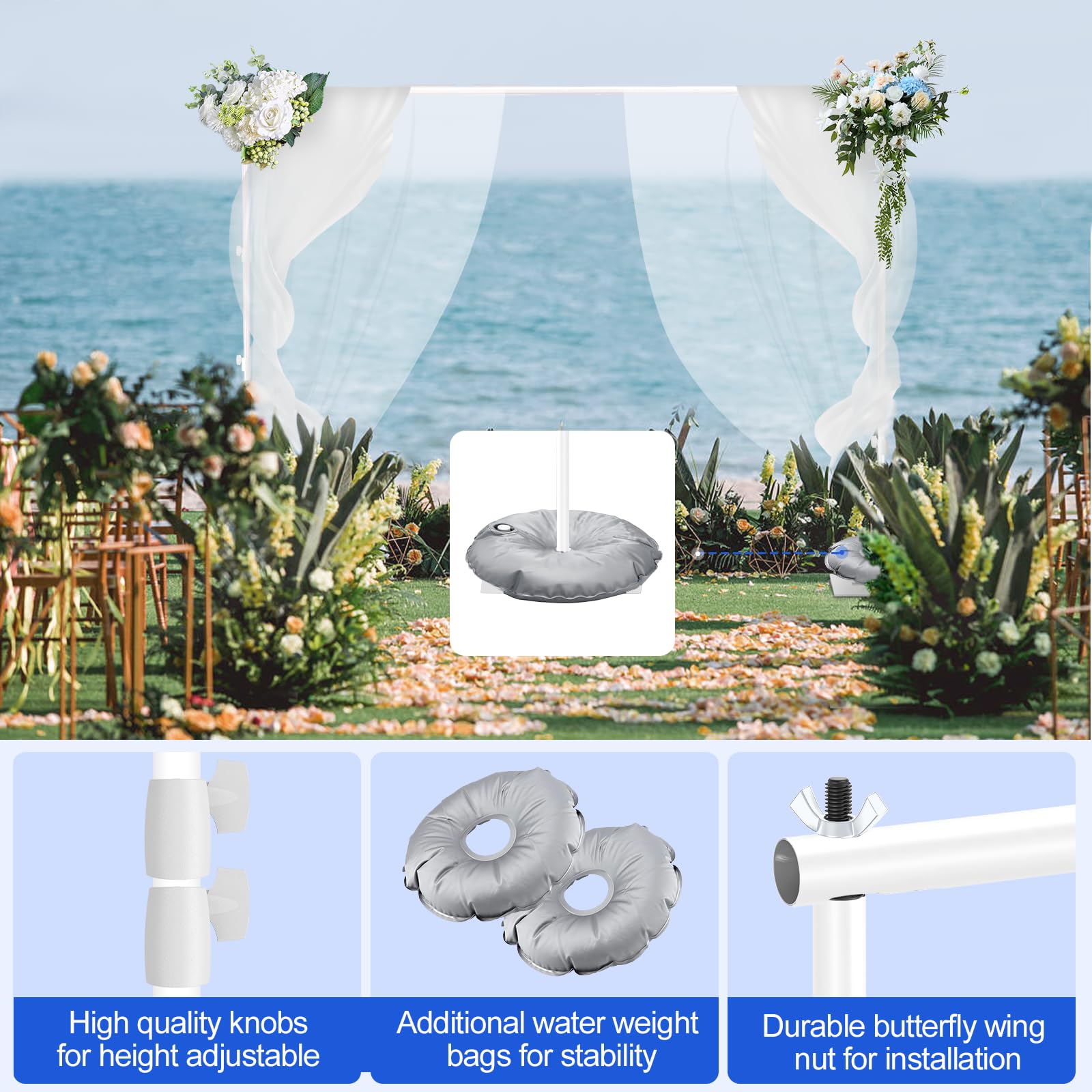 Emart Heavy Duty Backdrop Stand 8.5X10Ft(Hxw) Adjustable Background Support System Kit With Steel Base For Photography, Photo Ba