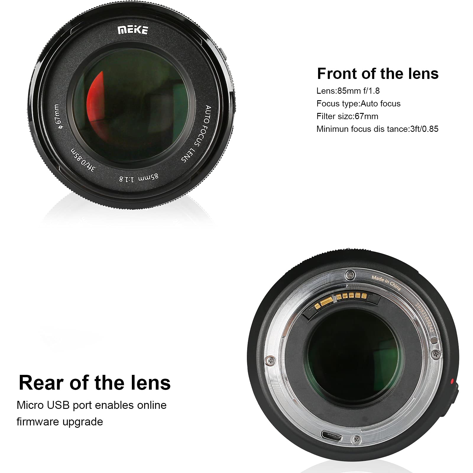 Meike 85Mm F1.8 Large Aperture Full Frame Auto Focus Telephoto Lens For Canon Eos Ef Mount Digital Slr Camera Compatible With Ap