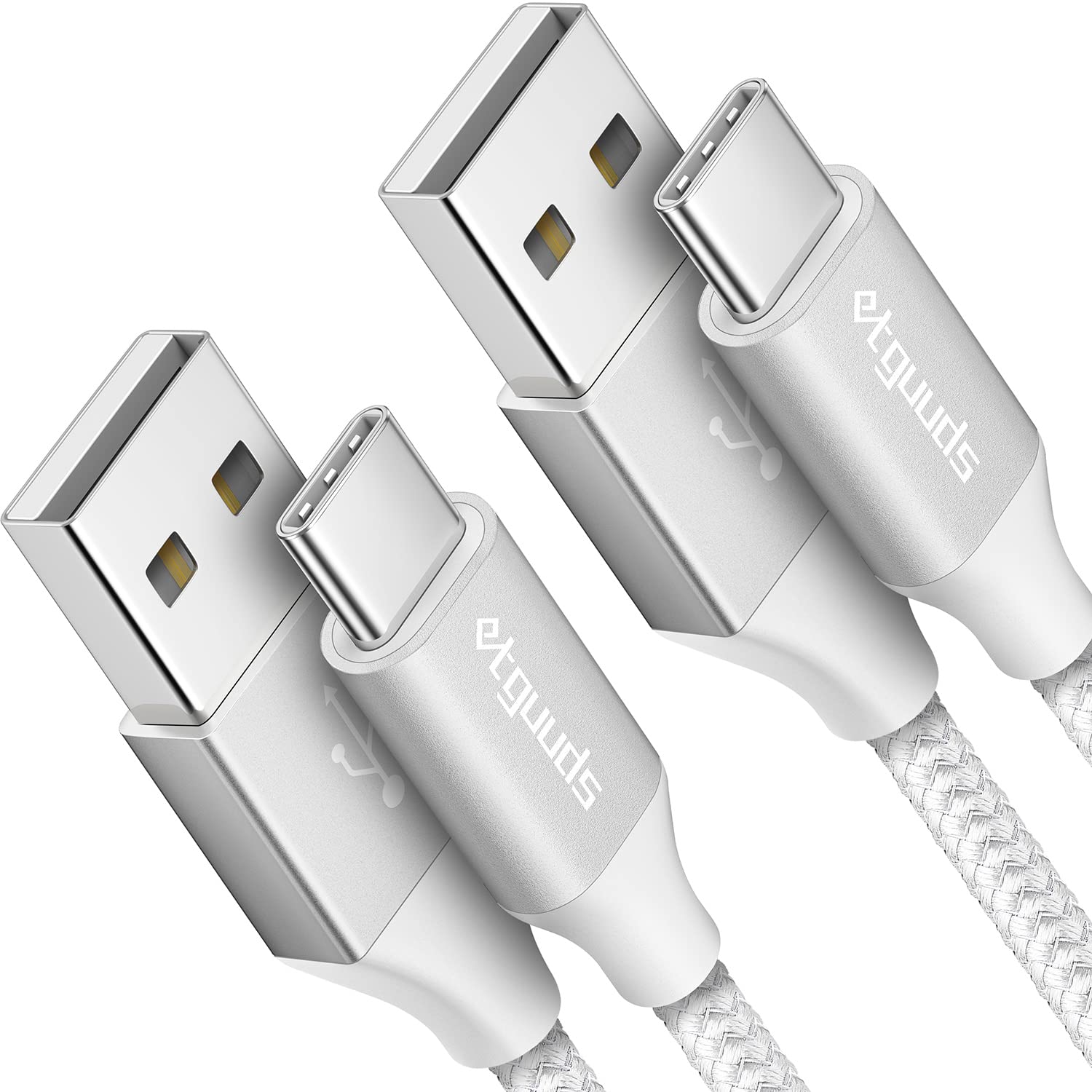 Etguuds 4Ft Usb A To Usb C Cable 3A Fast Charging, 2 Pack Usb A To Usb Type C Charger Cord For Iphone 16 15 Pro/Pro Max/Plus, For Samsung Galaxy S24 S23 S22 S21 S20 S10 A55 A54 Flip Note, Moto, White