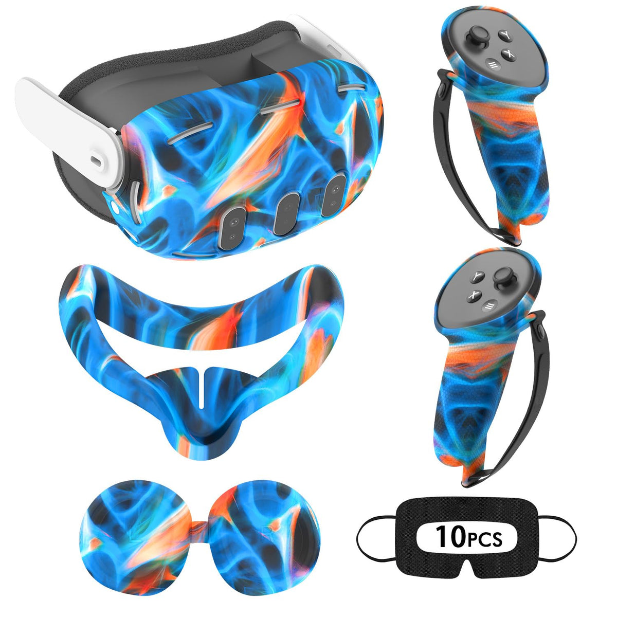 Relohas Deluxe 5 In 1 Silicone Accessories For Meta Quest 3, Vr Protective Case Set, Controller Grip Cover, Vr Shell Cover, Face