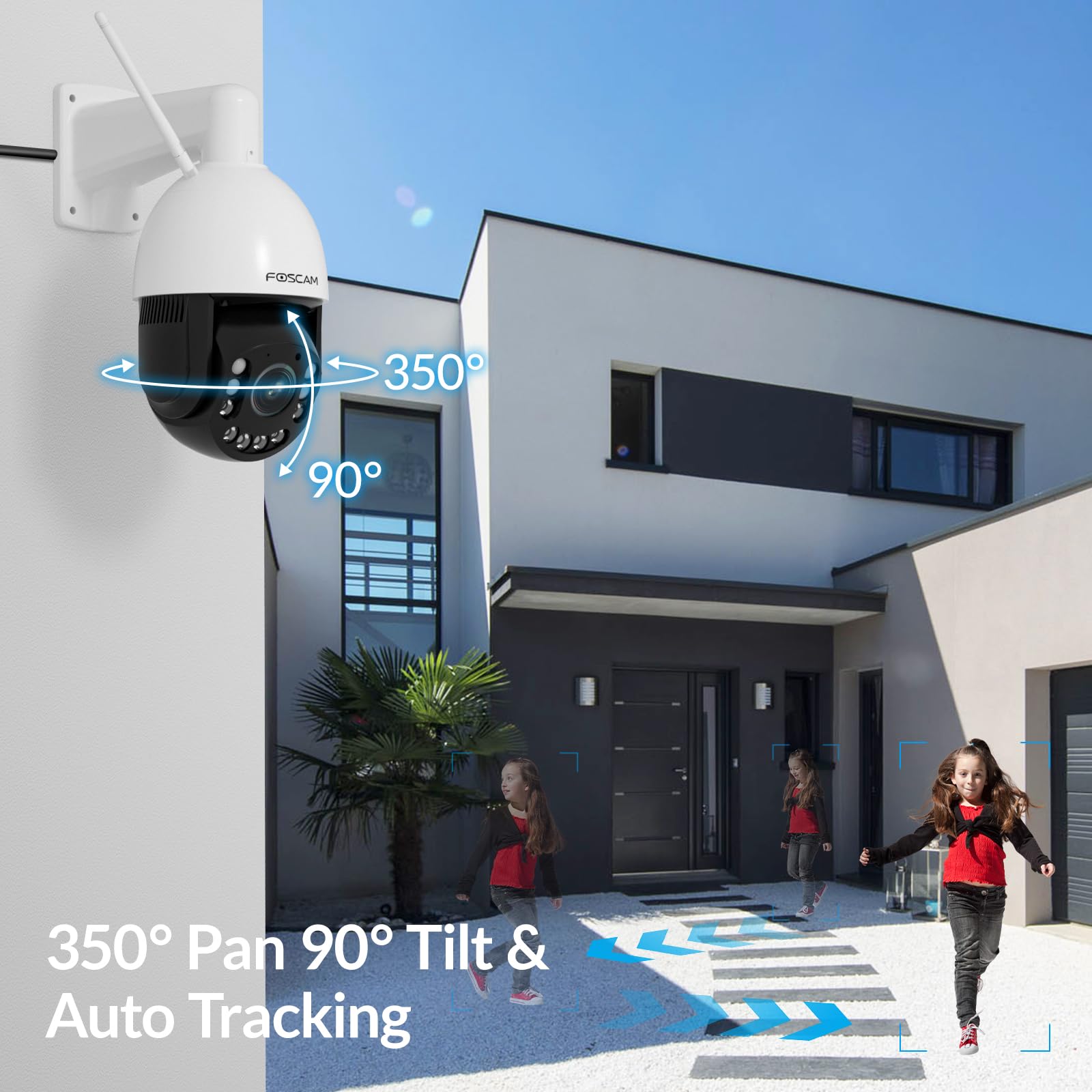 Foscam 4Mp Wifi Outdoor Camera, 18X Optical Zoom With Auto Tracking, 2.4/5Ghz Wifi Camera For Home Security, Person Vehicle Dete