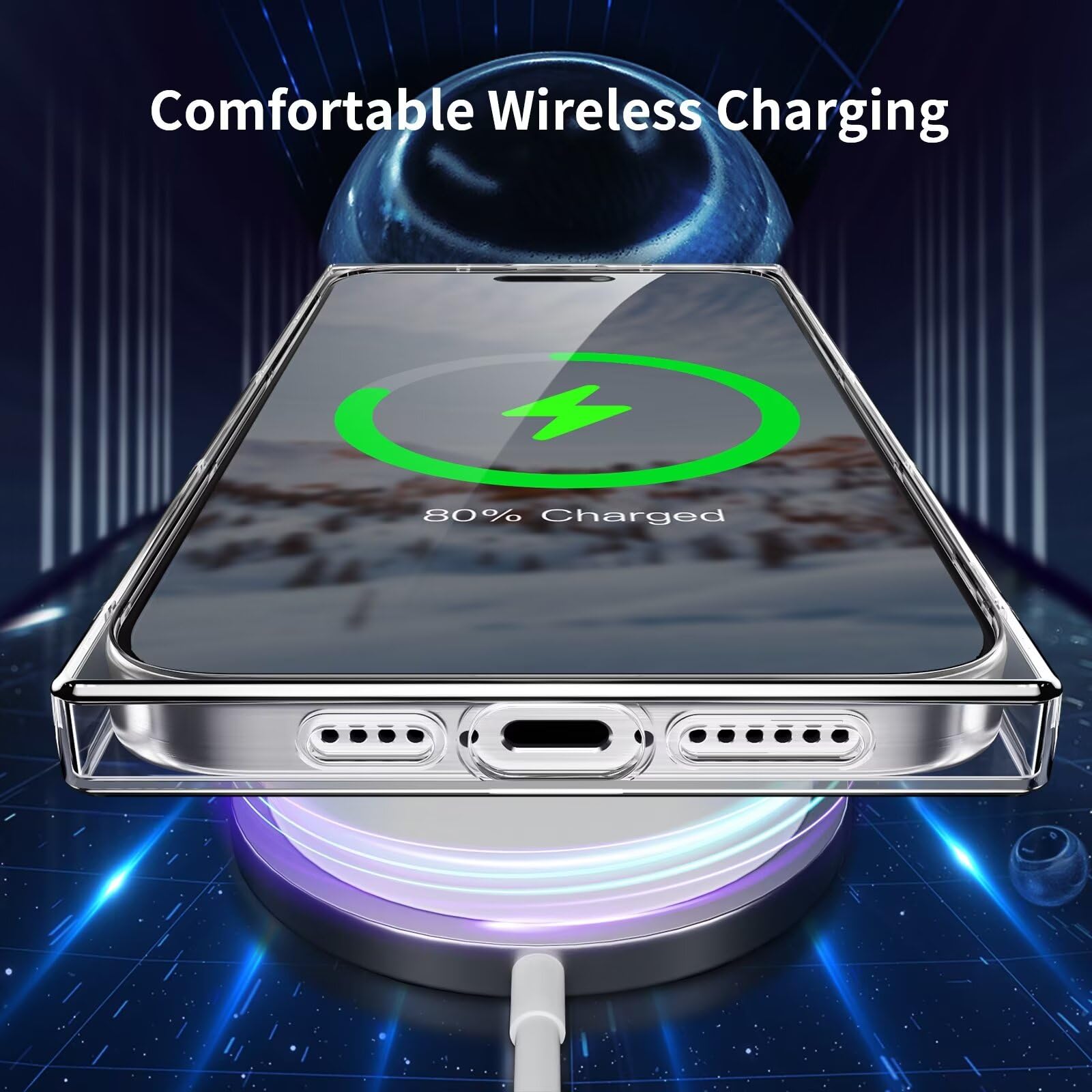 Tzomsze Case For Iphone 15 Pro Clear Case,Camera Protection & Reinforced Corners Tpu Cushion,Slim Silicone Shockproof Case Cover