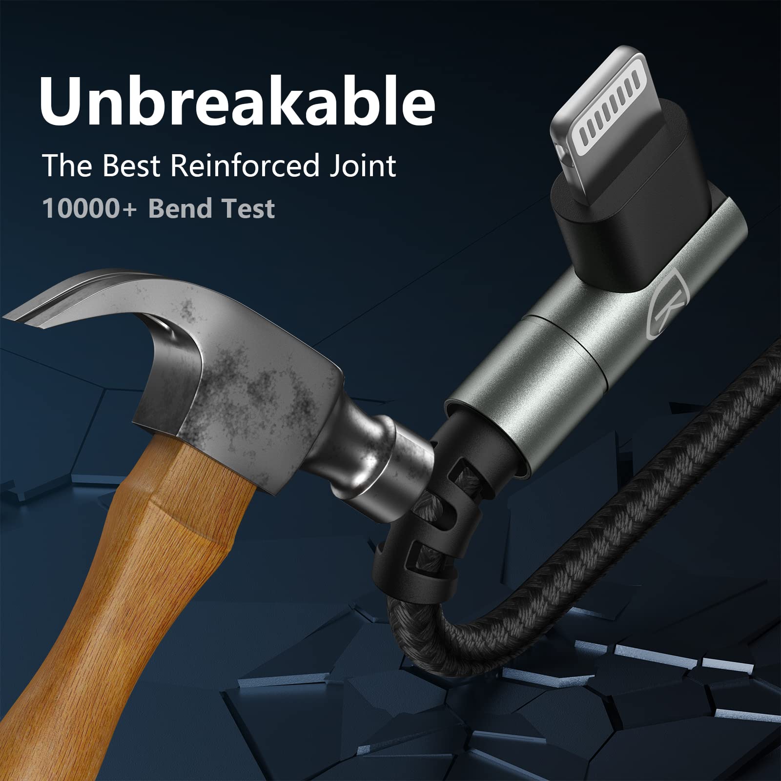 90 Degree Iphone Charger 6Ft, [Apple Mfi Certified] 3Pack Fast Charging Cables Cord,6Feet Right Angle Nylon Braided Usb Lightning Cable For Iphone 14/13/12/11/Pro/Max/Mini/X/Plus/8/7/6/5S/Plus/Ipad