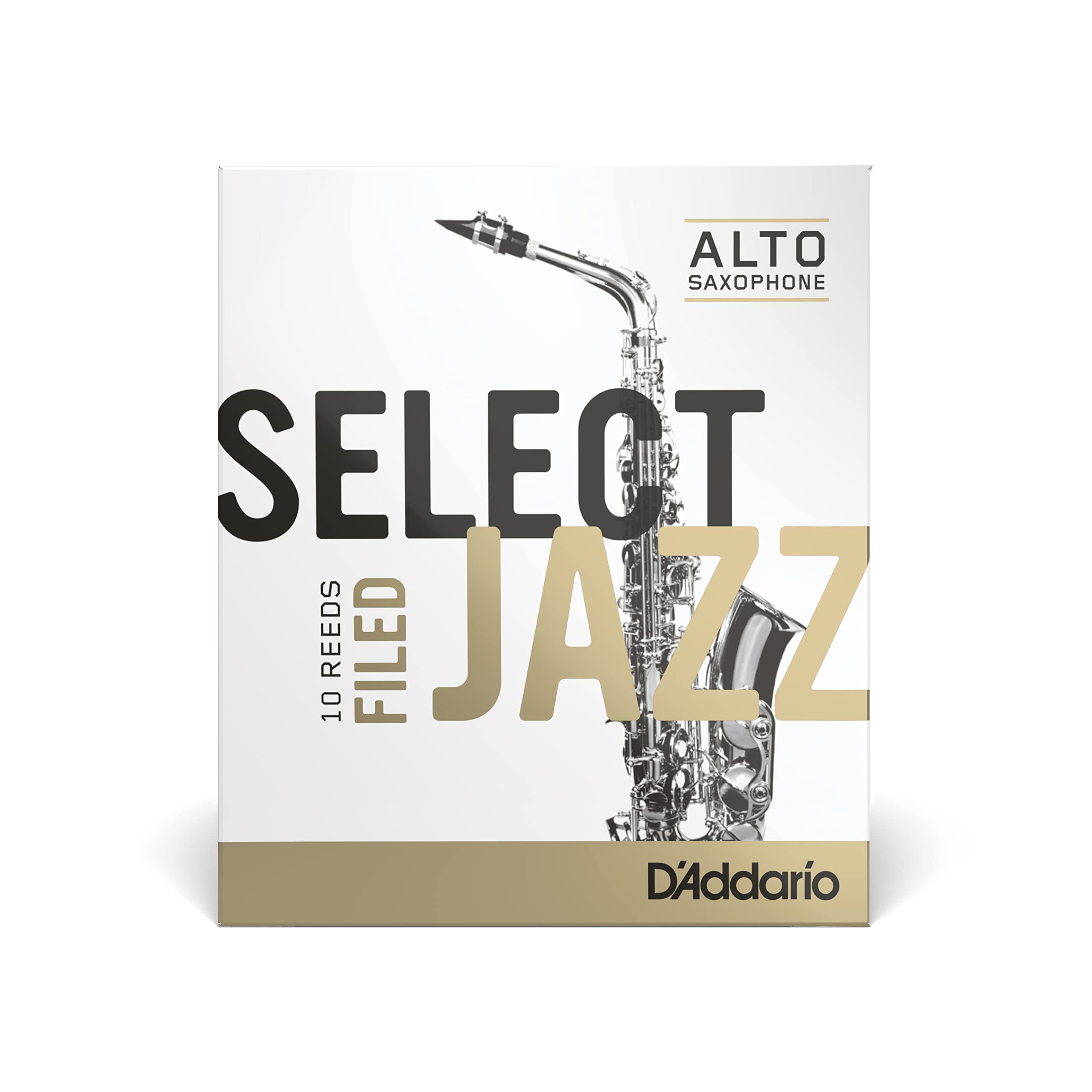D'Addario Woodwinds Select Jazz Alto Sax Reeds, Filed, Strength 3 Soft, 10 Pack