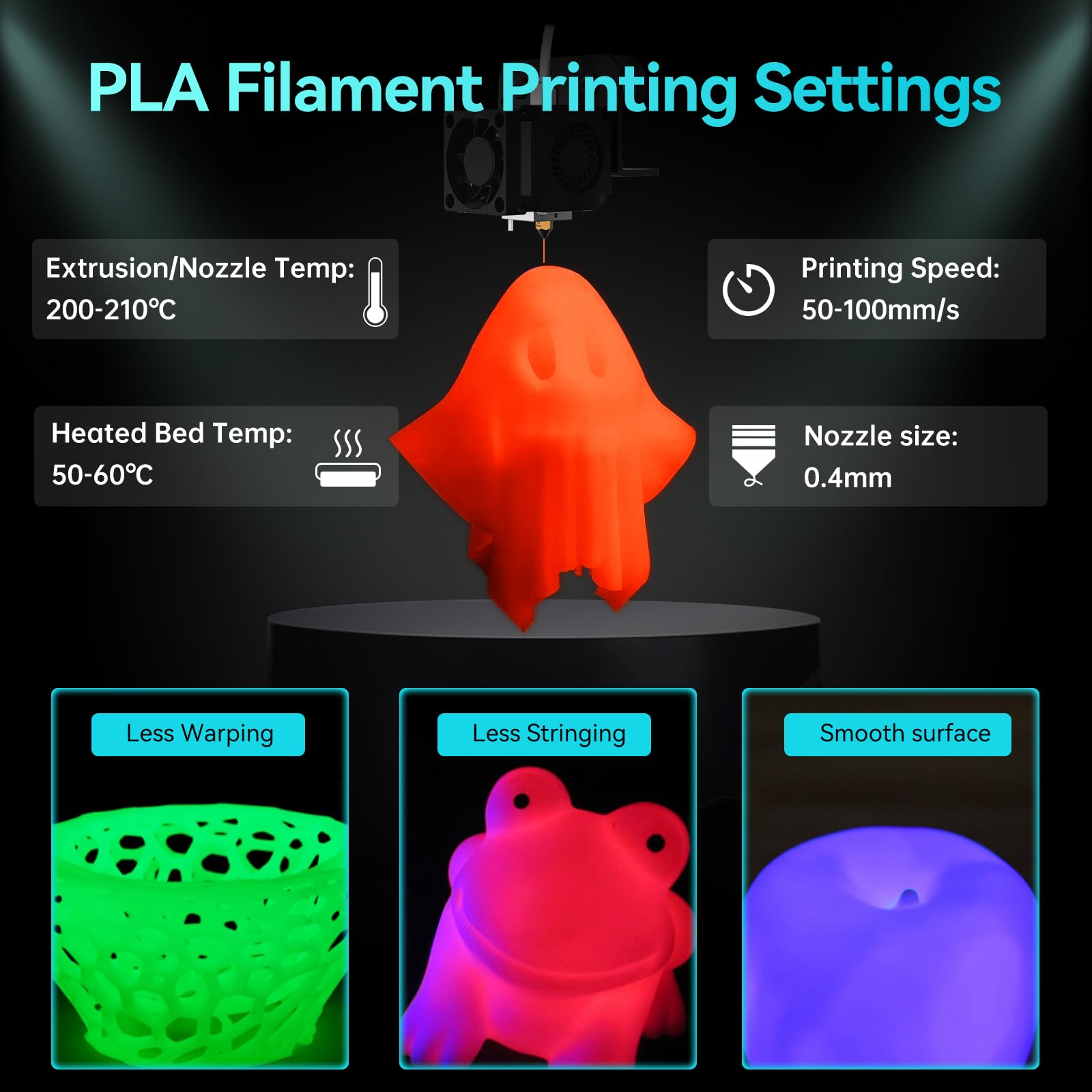 Sunlu Glow In Dark Pla Bundle, Neatly Wound Luminous Pla 3D Printer Filament 1.75Mm, Dimensional Accuracy +/  0.02Mm, 250G Spool