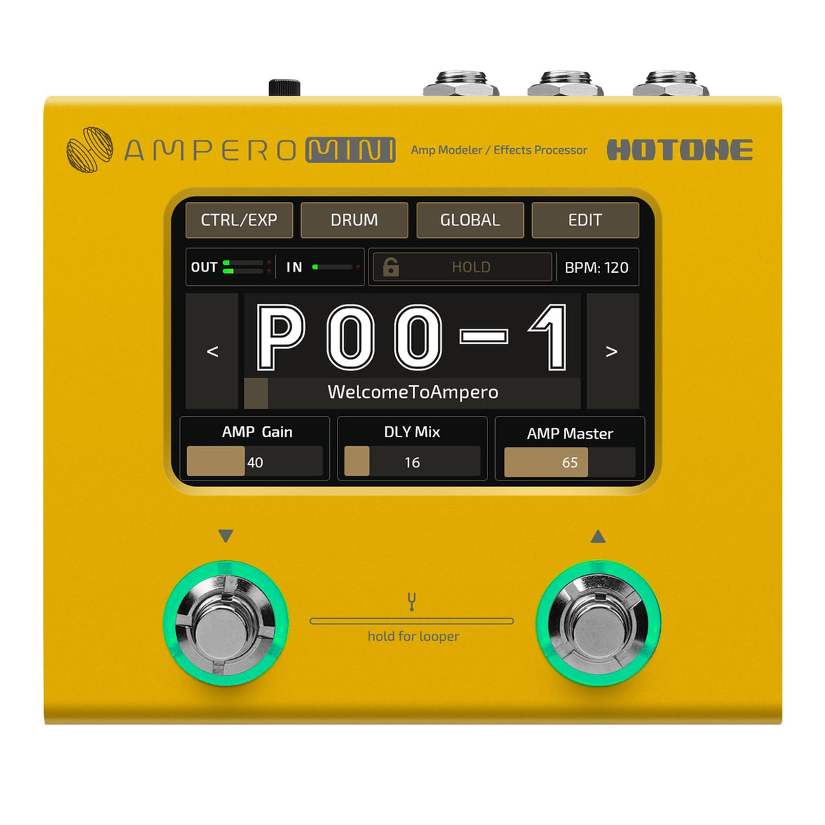 Hotone Ampero Mini MP-50 Guitar Bass Amp Modeling IR Cabinets Simulation Multi Language Multi-Effects with Expression Pedal Ster