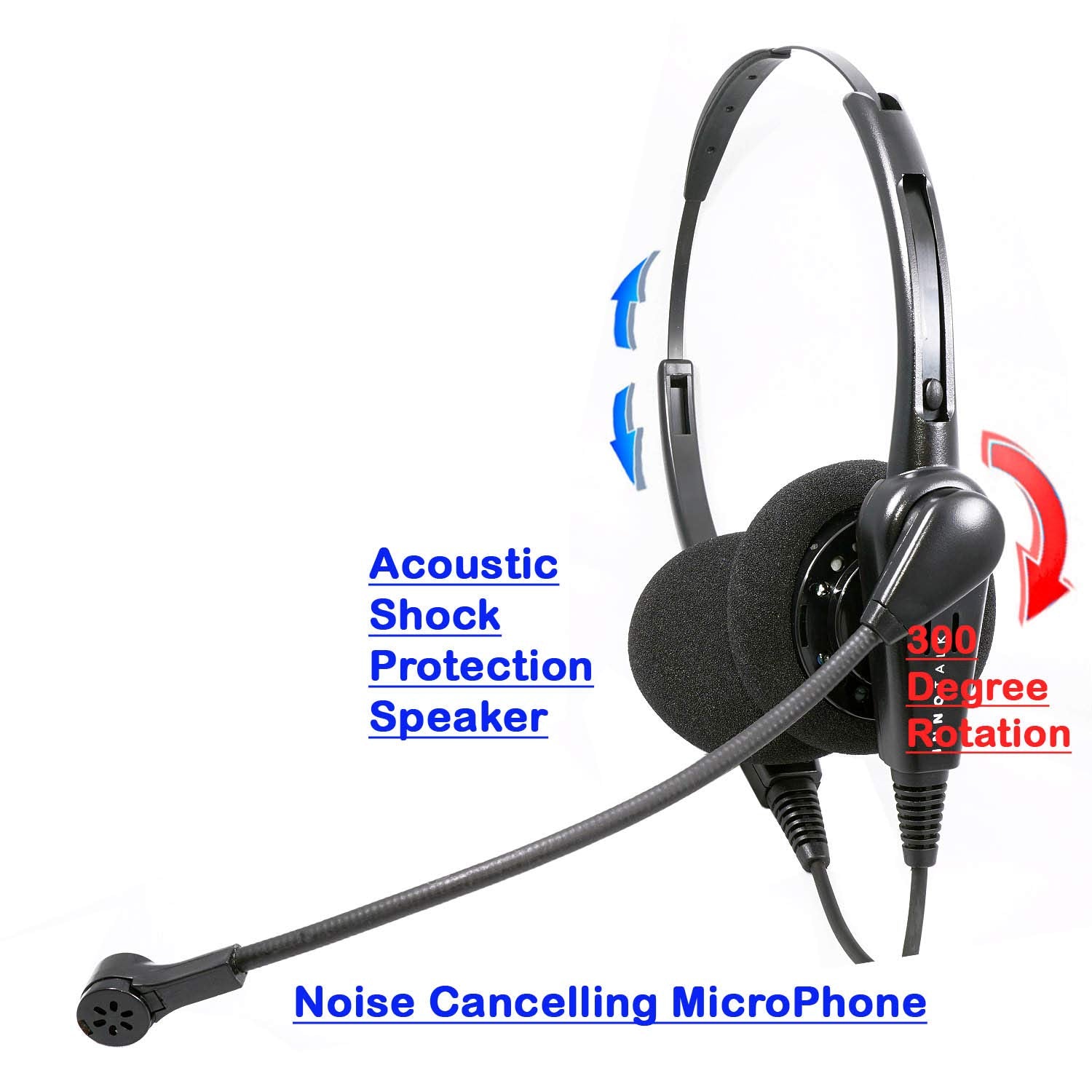 Innotalk Phone Headset Compatible With Avaya Ip 9620, 9620C, 9620L, 9621, 9630, 9630G Economic Binaural Noise Cancel Mic Call Ce