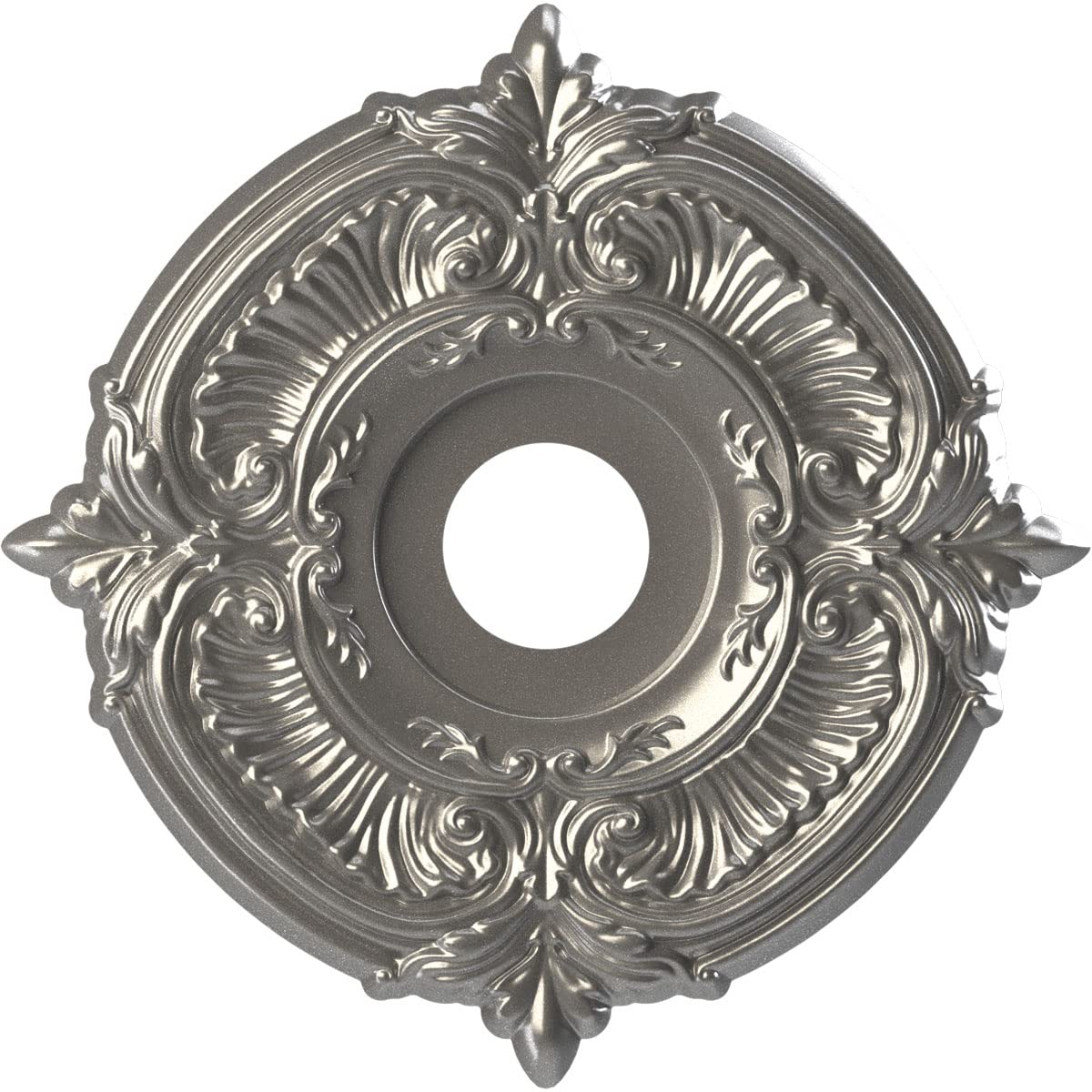 Ekena Millwork 16OD x 3 1/2ID x 1P Attica Thermoformed PVC Ceiling Medallion (Fits Canopies up to 5 5/8), Aged Dark Steel