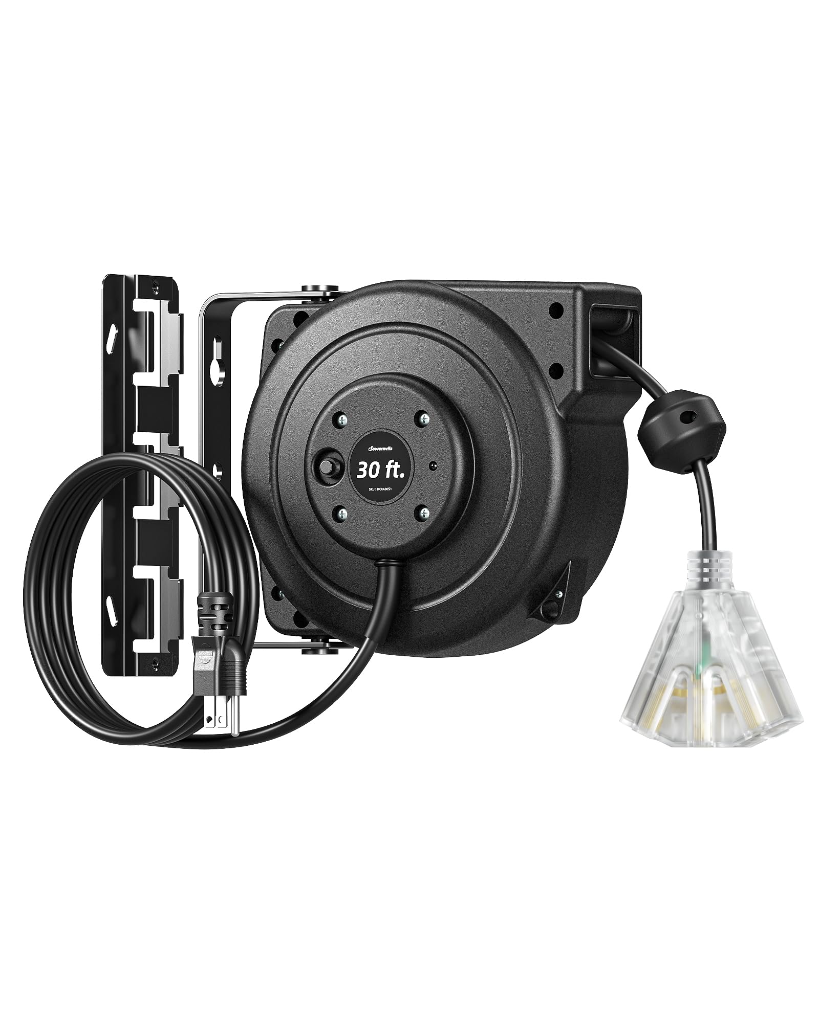 DEWENWILS 30FT Retractable Extension Cord Reel,16/3C SJTOW Cord Reel