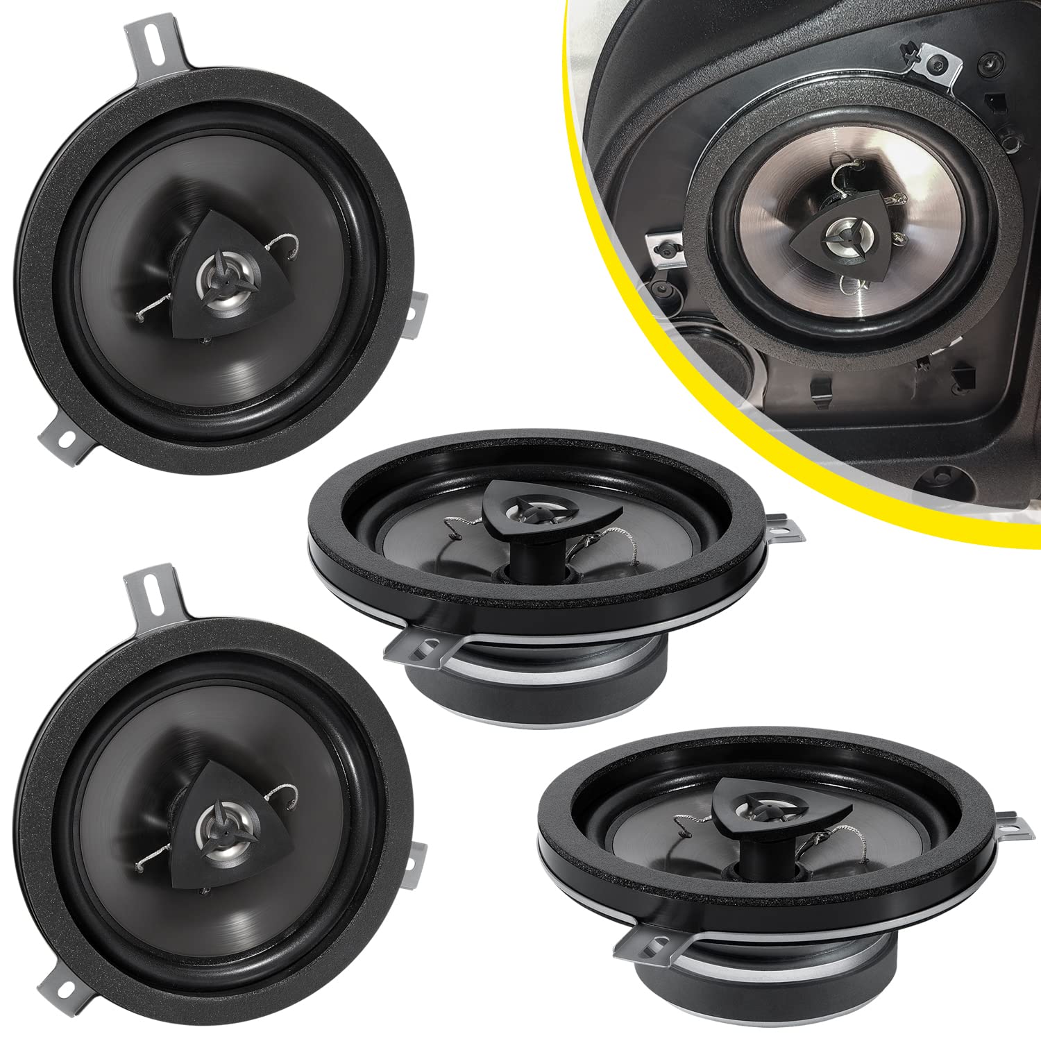 4 Pack Replace For Mopar Kicker Speaker Upgrade For Jeep Wrangler Jk Jku 2007 2018 & Grand Cherokee, Commander, Liberty, Dodge C