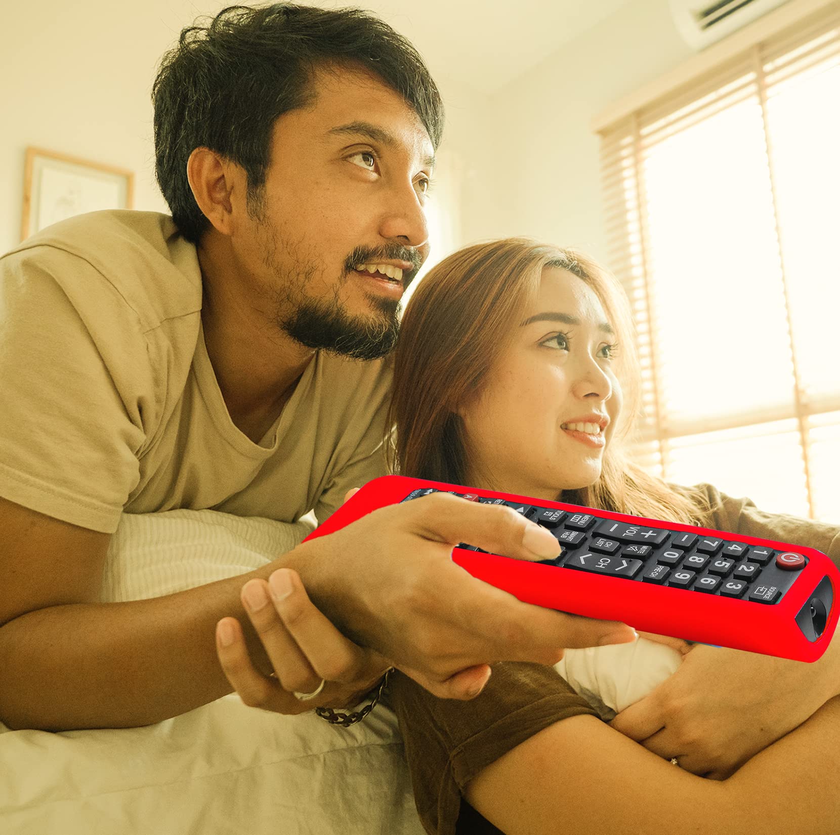 Remote Case For Samsung Tv Controller, Silicone Remote Cover For Bn59 01199F Samsung Remote Control, Smart Tv Remote Skin Sleeve Red