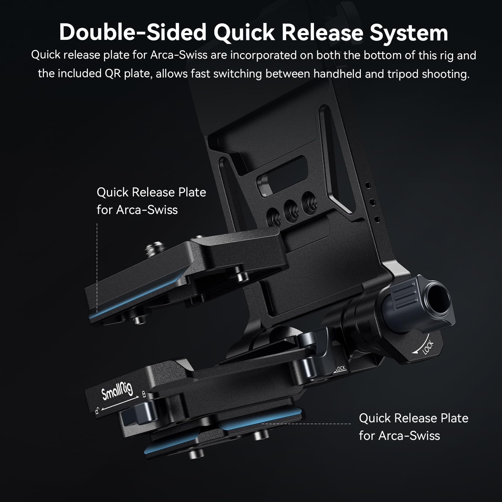 Smallrig V-Mount Battery Plate With Double Quick Release Plate For Arca, Quick Release Chest Pad, 15Mm Rods, L-Shape Compact & F