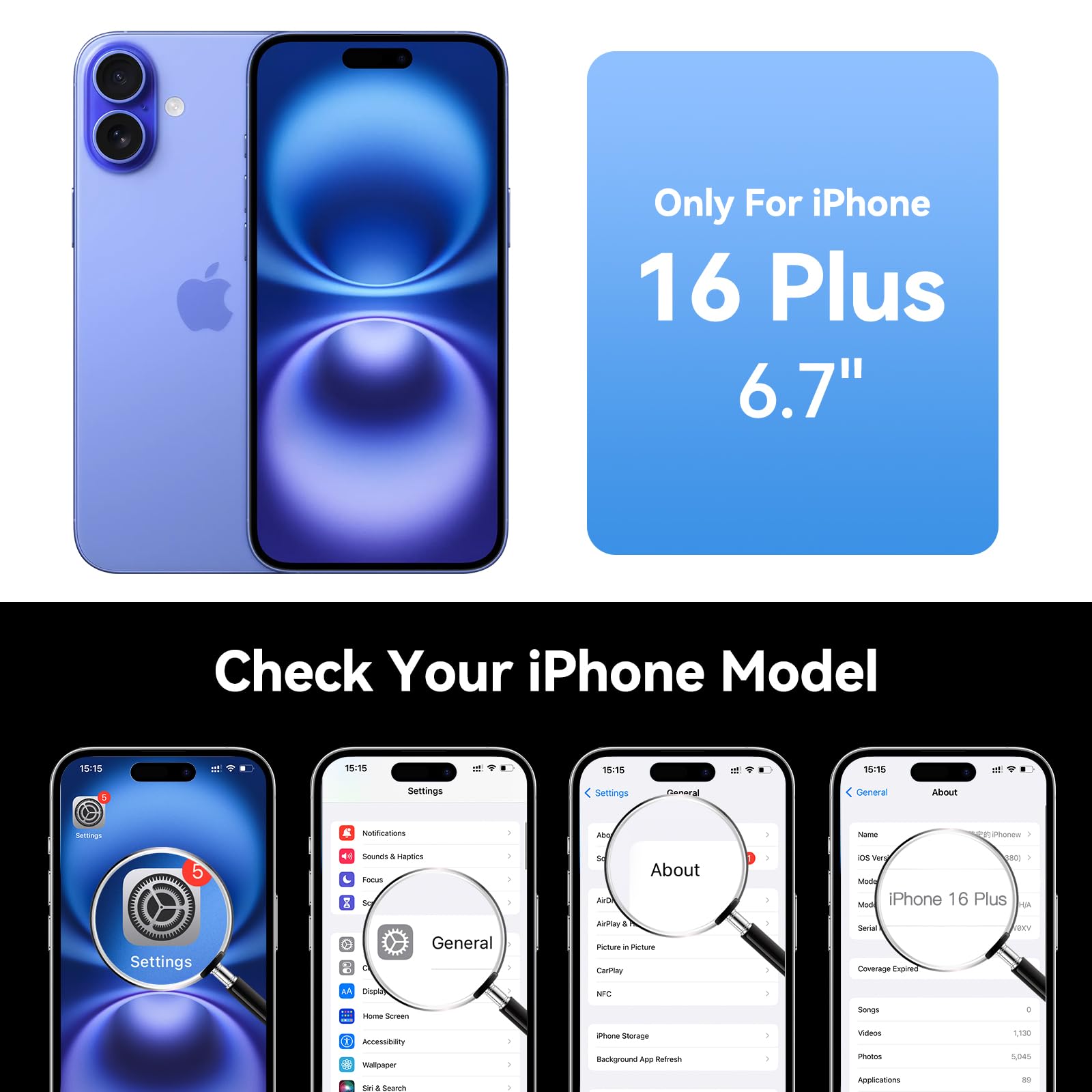 Newdery Upgraded Battery Case For Iphone 16 Plus, 8000Mah Usb C Portable Power Bank, Carplay, Sync-Data Supported, Rechargeable