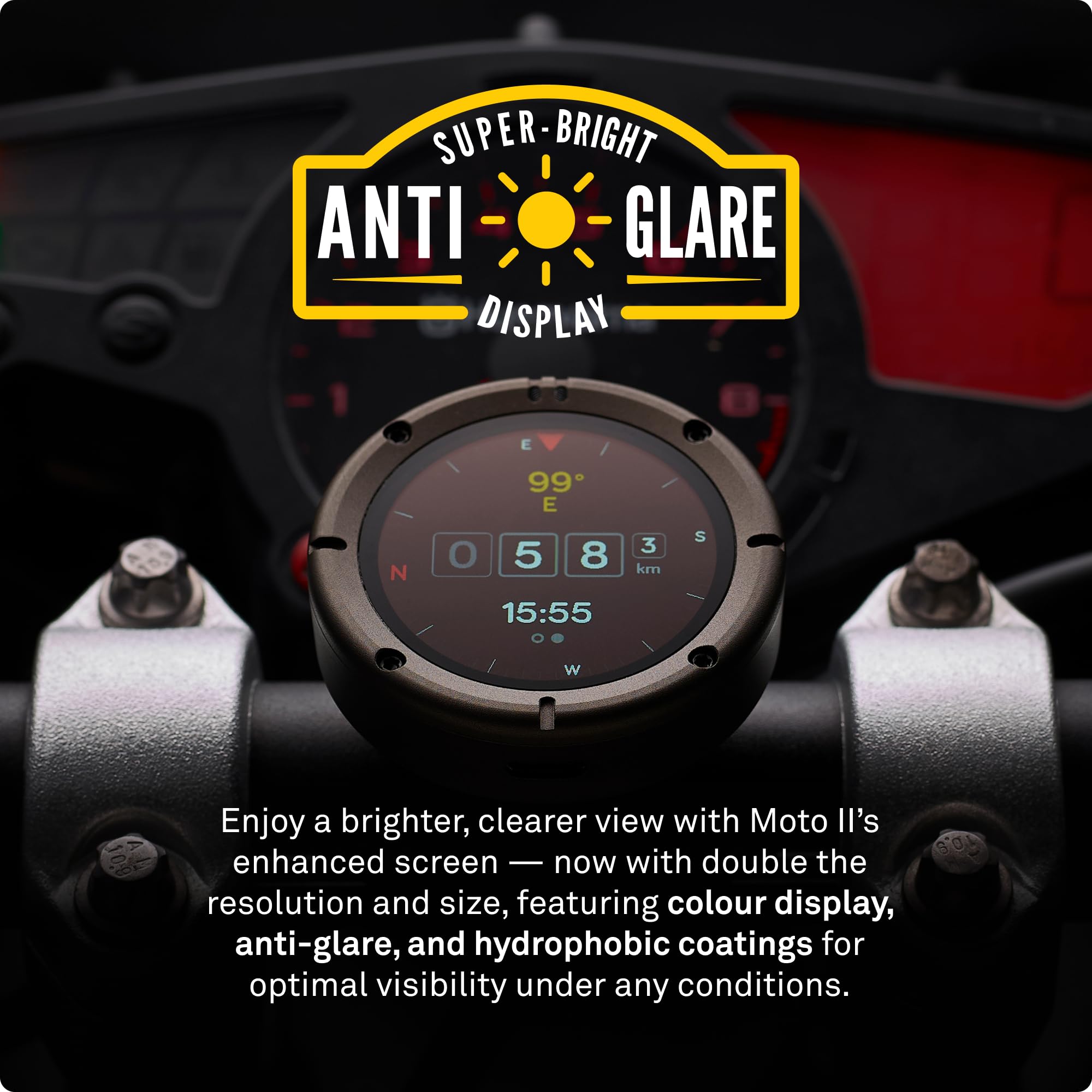 Beeline Moto Ii - Next Gen Motorcycle Gps Tracker | Compact Design, Waterproof Build, Simple Display & 14-Hour Battery |Glove Fr