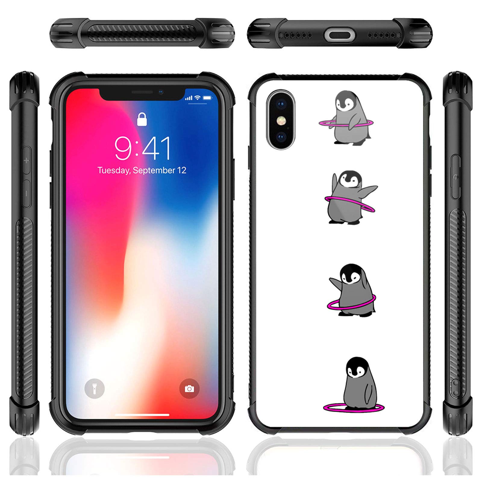 CARLOCA iPhone XR Case Penguin Gymnastics Graphic Design Shockproof Drop Protection