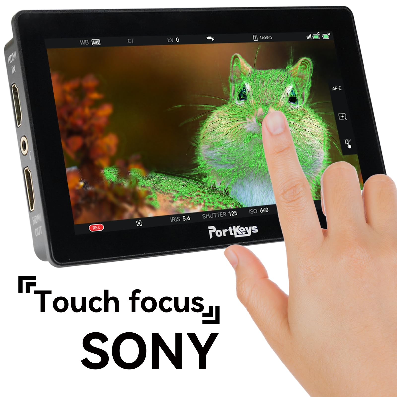 Portkeys Lh5P Ii 5.5'' 2000Nit Touchscreen Control Camera Field Monitor Metal Frame Bluetooth, Compatible With Fx3/A7S Iii/Zv E1