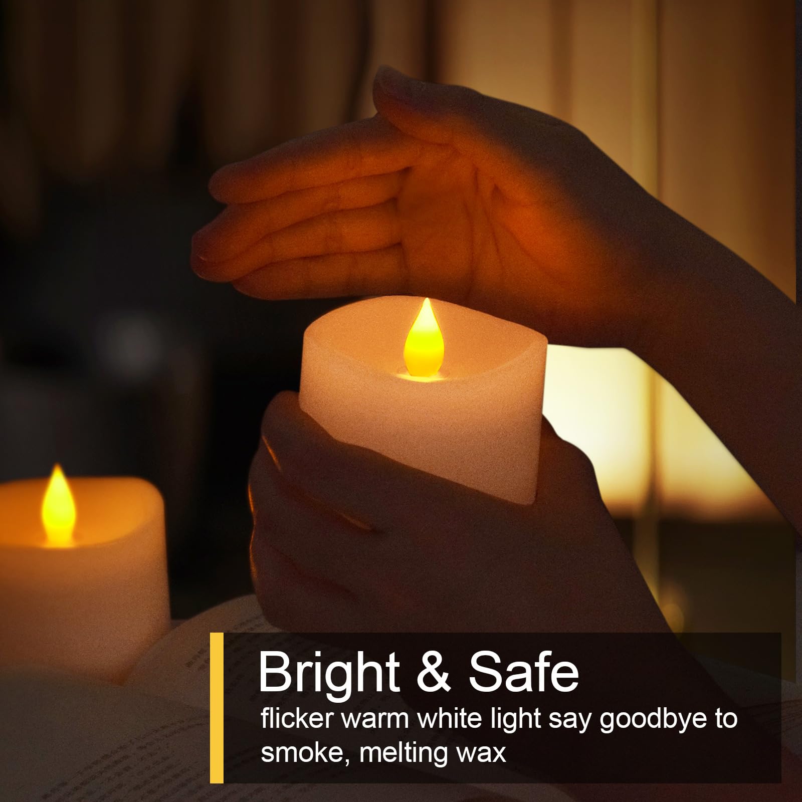 Genwelled Life Plus 3X4 Flameless Candles With Remote Set Of 1, 4 Inch Battery Candles Flickering With Timer, Led Pillar Candle