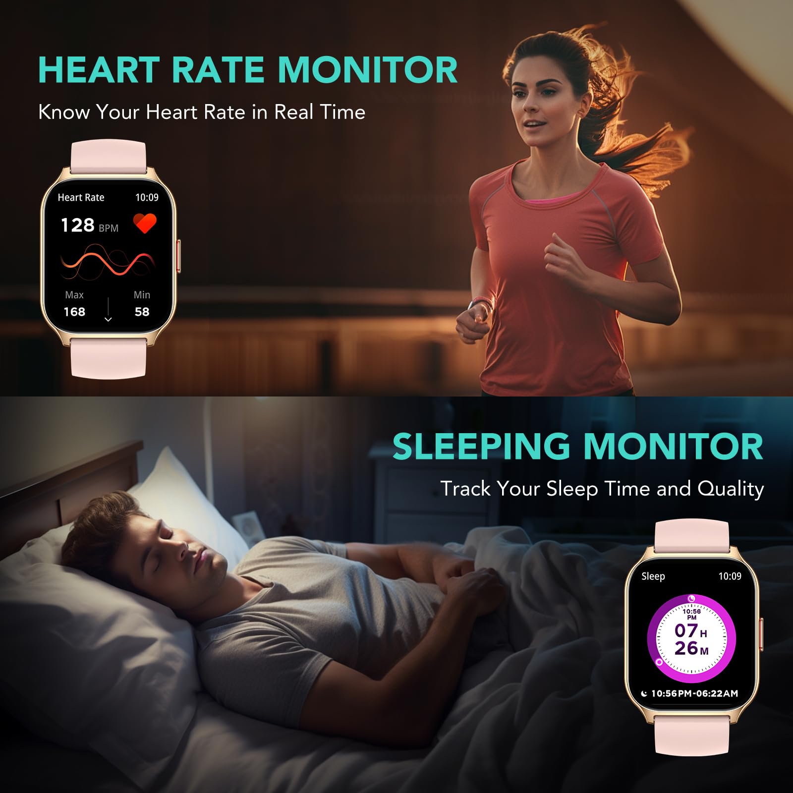 Skg Smart Watch For Men Women(Answer/Make Call), 1.95'' Smartwatch For Android Iphone, 123+ Sports Fitness Tracker With Game/Cal