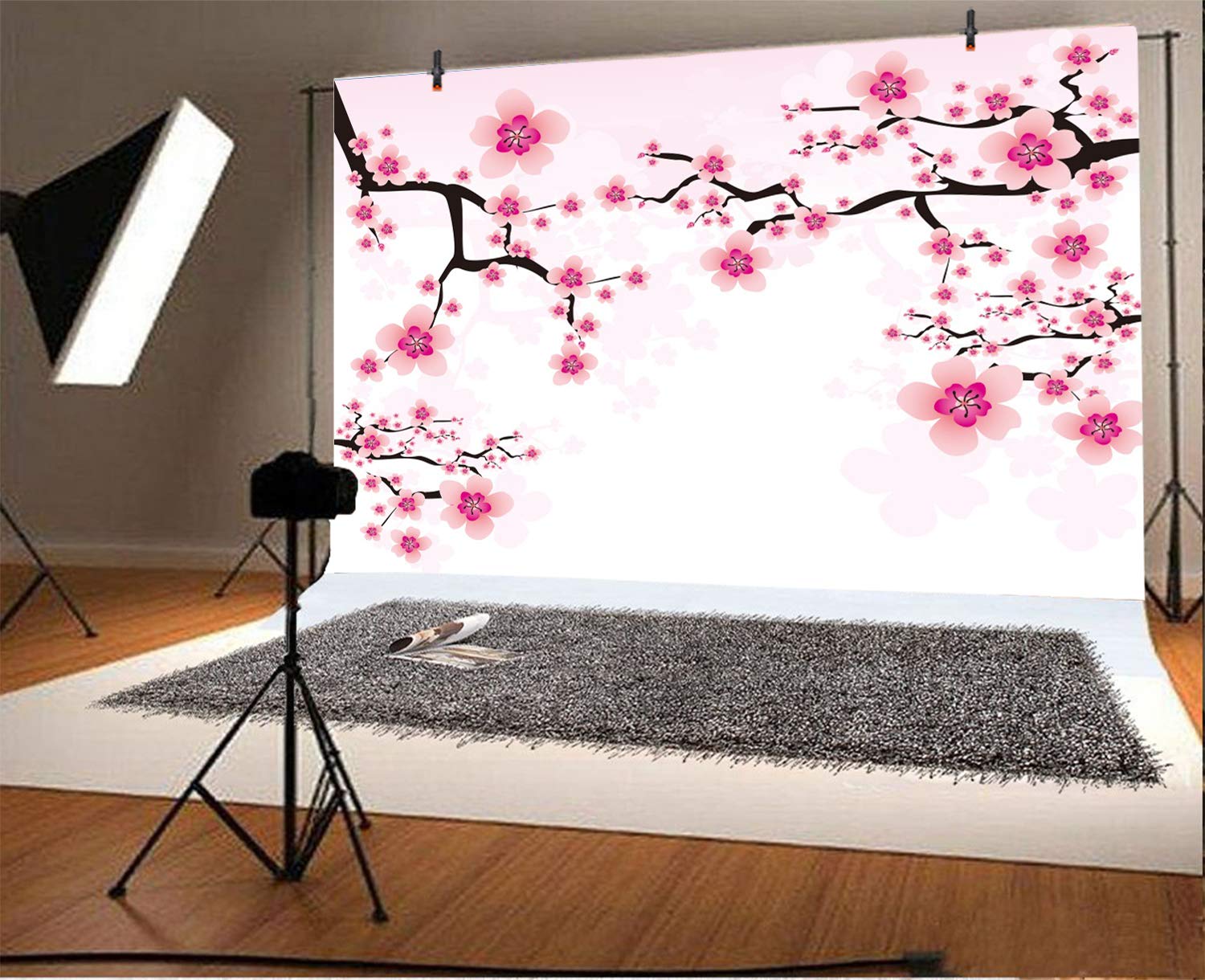 Leyiyi Romantic Cherry Blossoms Backdrop 7X5Ft Photography Background Valentine'S Day Decoration Soft Pink Love Theme Wedding Pa