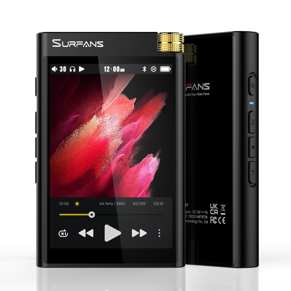 Surfans Hifi Bluetooth Mp3 Player: F28 High Res Lossless Portable Music Player   3.5 Inch Digital Audio Player Support Up To 512Gb