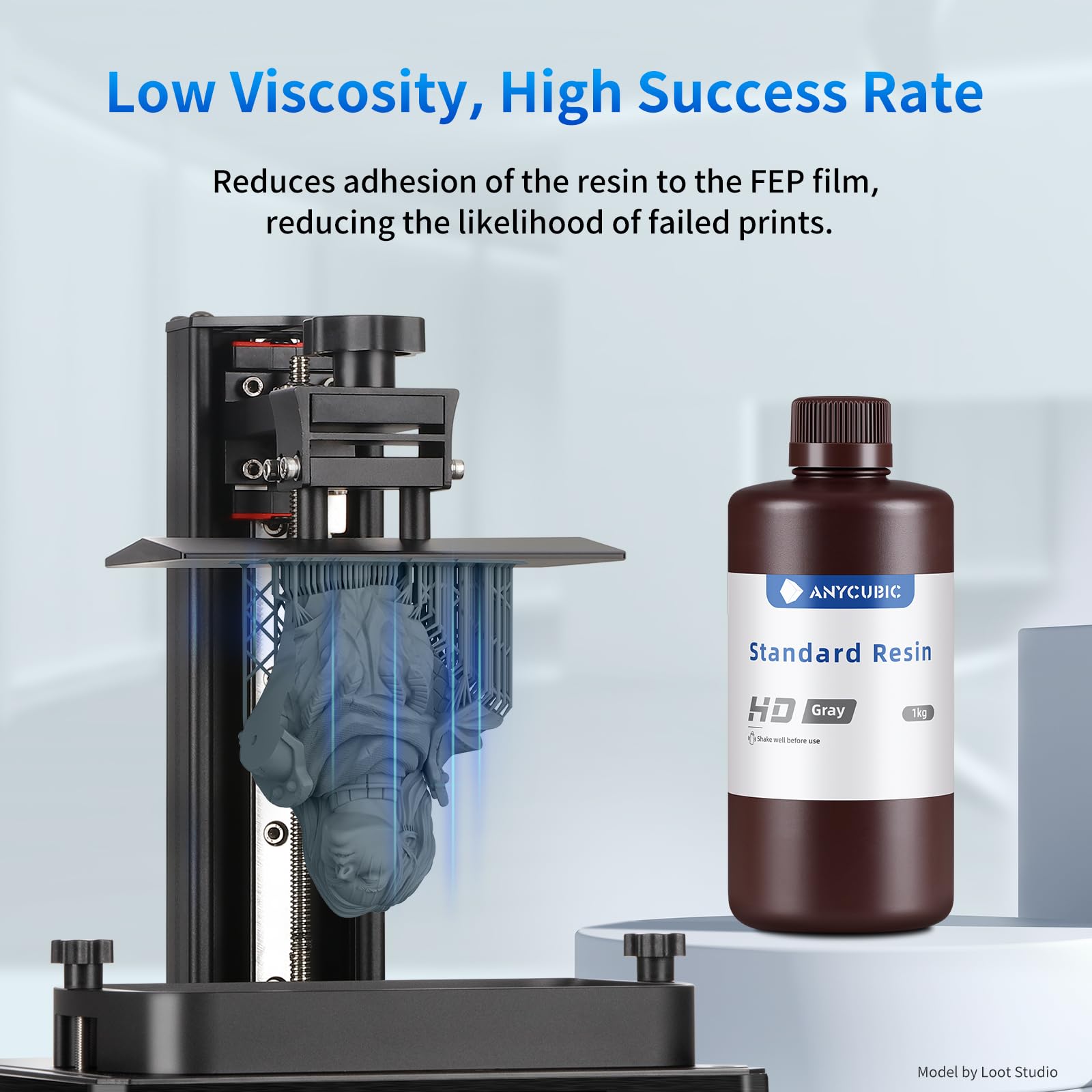 Anycubic Upgraded 8K 3D Printer Resin, 3D Printing Resin With High Precision And Quick Curing & Excellent Fluidity For Lcd 4K/6K