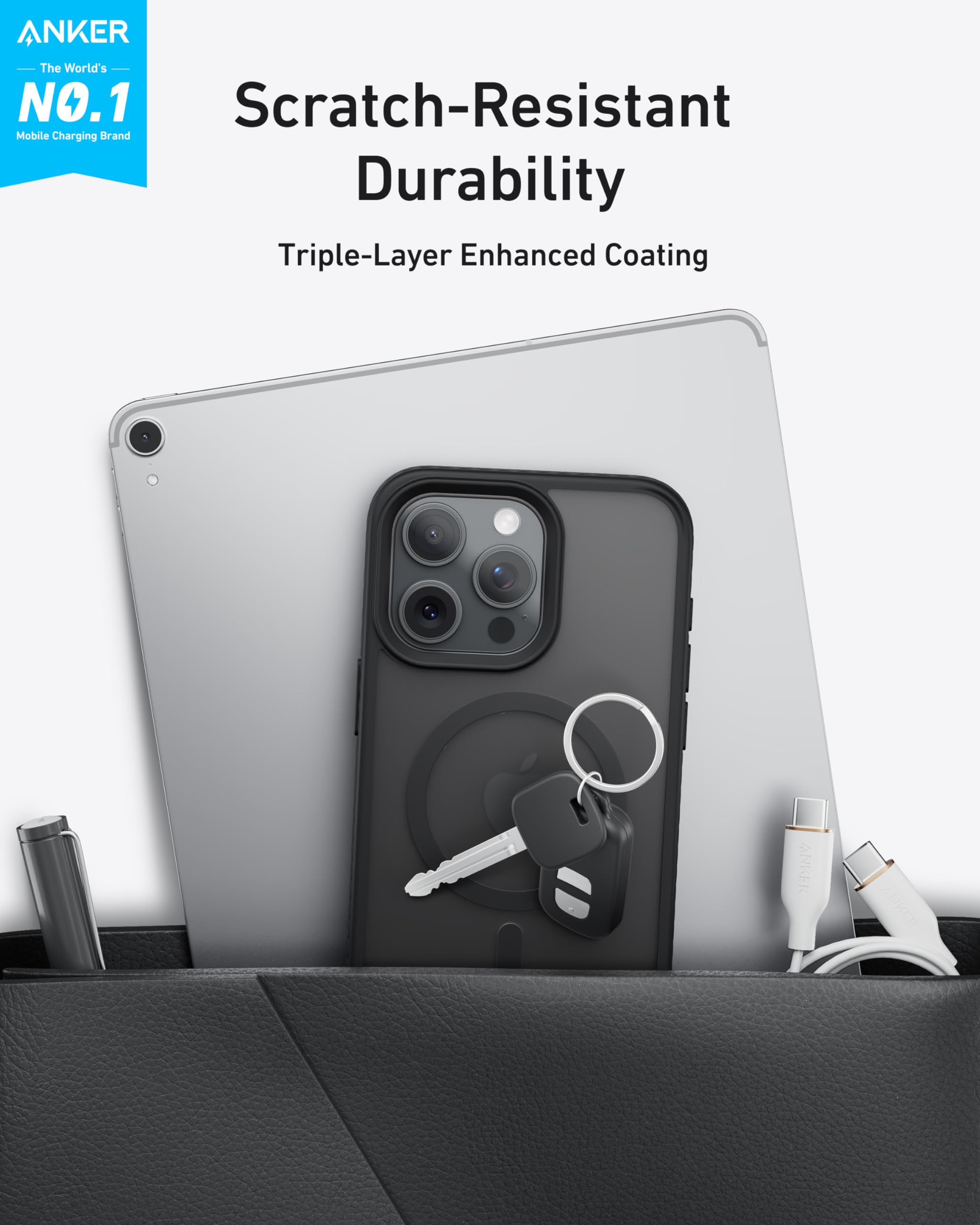 Anker Maggo Matte Magnetic Phone Case For Iphone 15 Plus, Ultra Slim, Scratch Resistant, And Durable Protective Cover, Iphone Ca